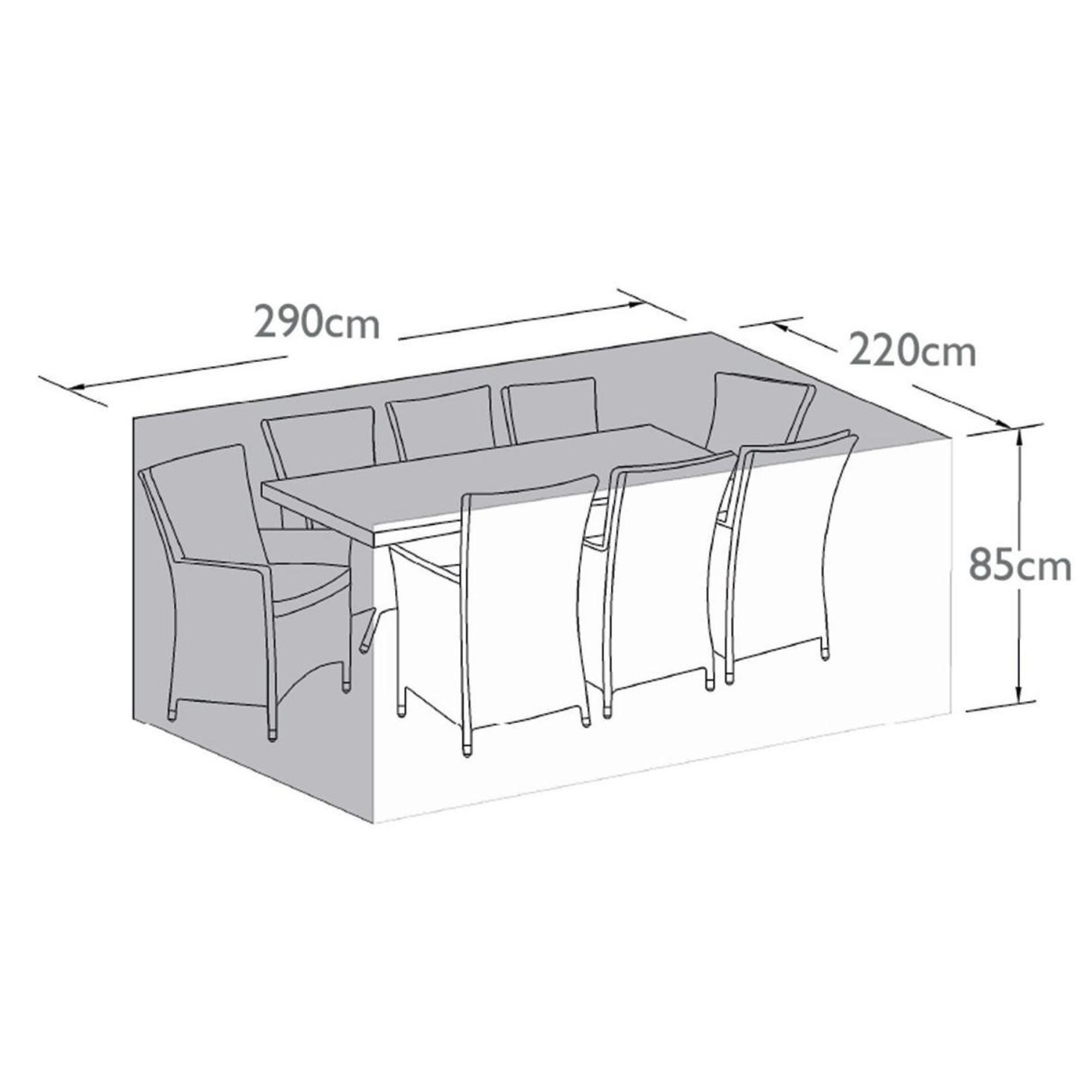 Product photograph of Maze Black Polyester 8 Seater Rectangular Dining Set Outdoor Cover from Choice Furniture Superstore.