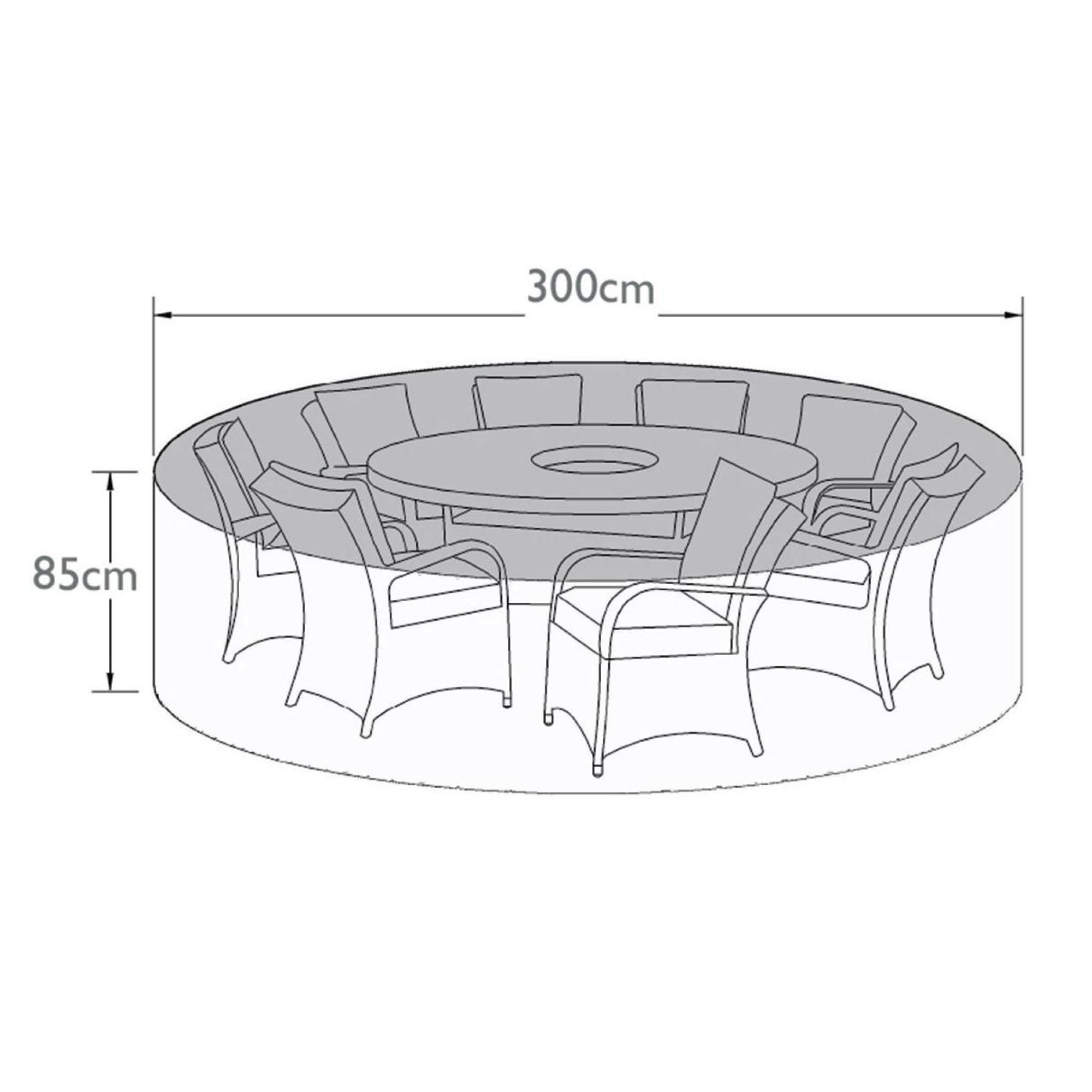 Product photograph of Maze Black Polyester 8 Seater Round Dining Set Outdoor Cover from Choice Furniture Superstore.