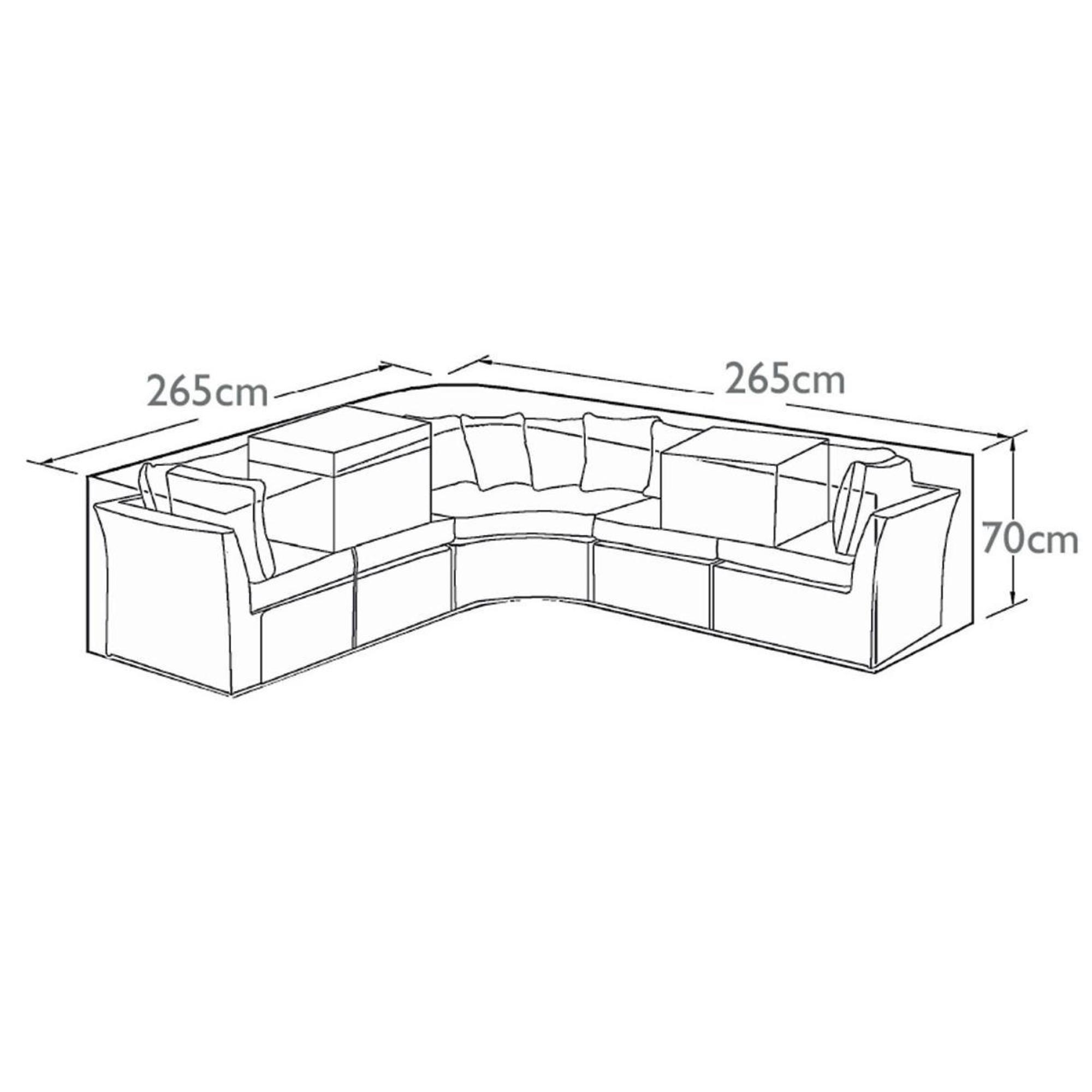 Product photograph of Maze Black Polyester Curved Corner Group Outdoor Cover from Choice Furniture Superstore.