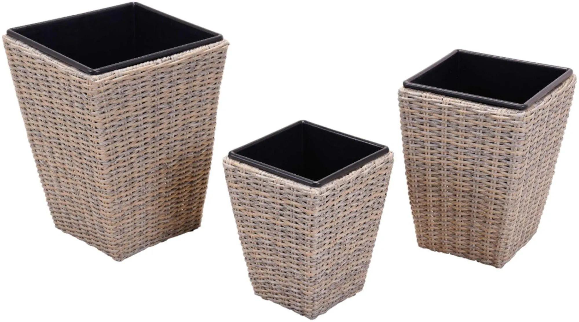 Product photograph of Maze Cotswold Natural Rattan Triple Planter Set from Choice Furniture Superstore.