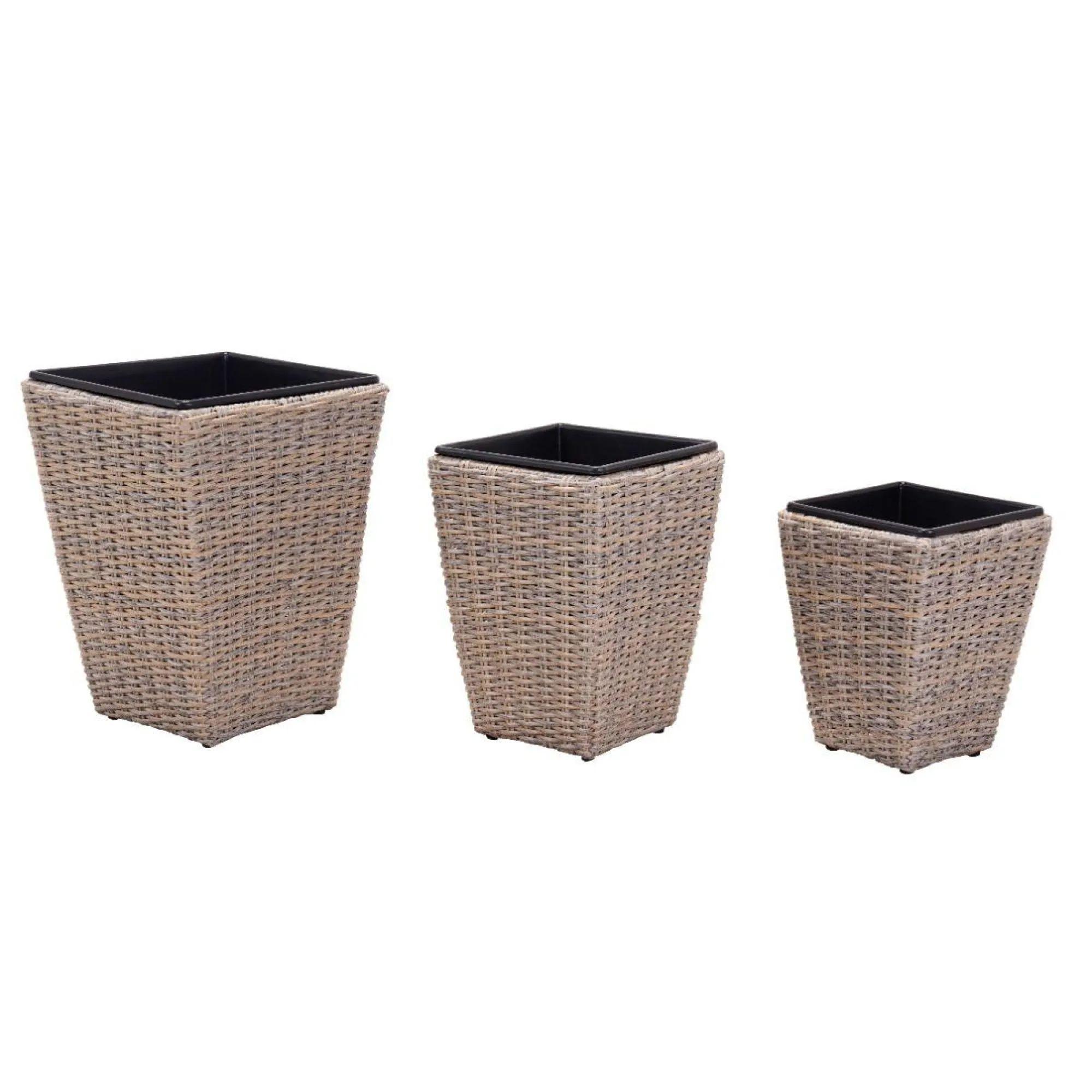 Product photograph of Maze Cotswold Natural Rattan Triple Planter Set from Choice Furniture Superstore.