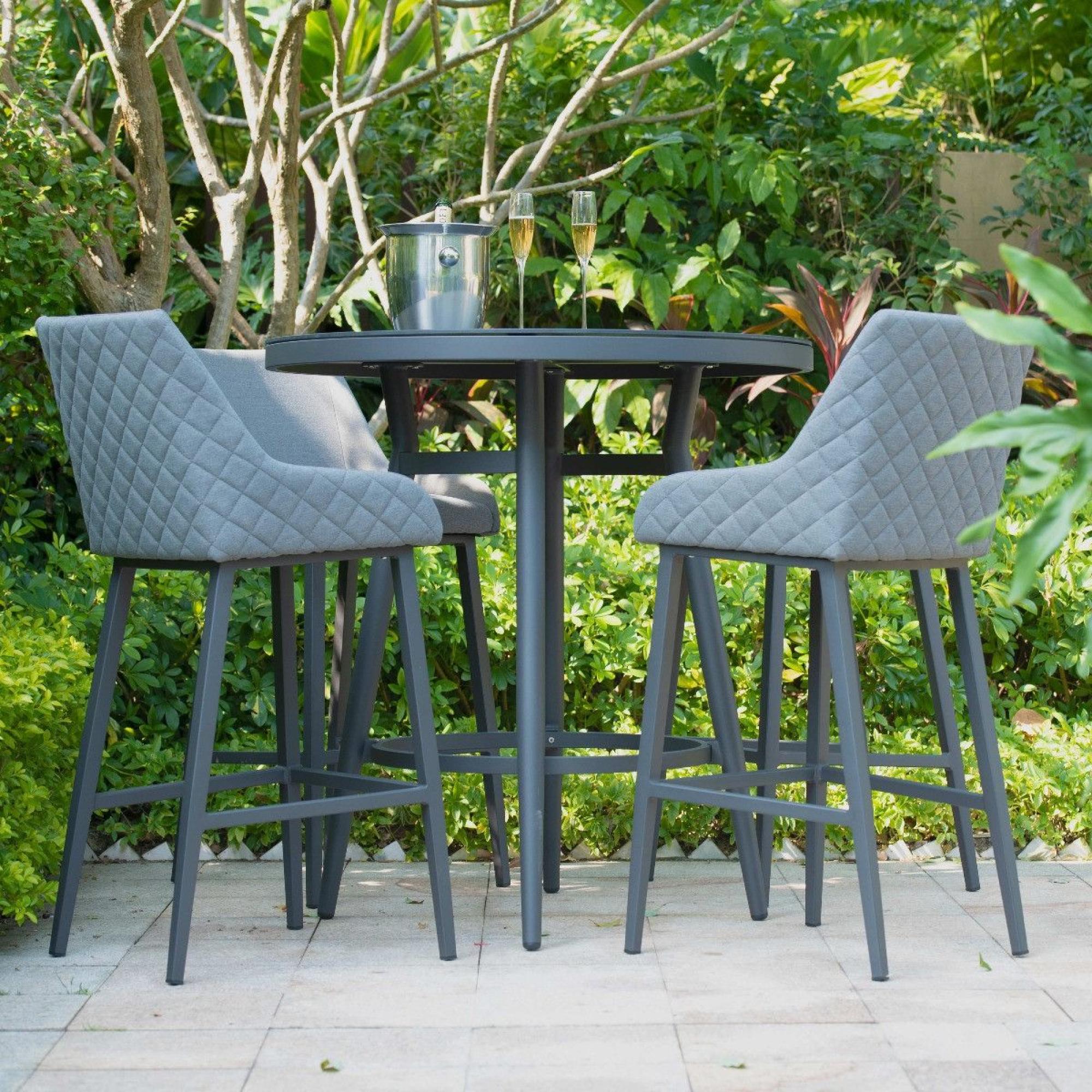 Product photograph of Maze Regal Flanelle Fabric 4 Seater Round Bar Set With 4 Chairs And Table from Choice Furniture Superstore.