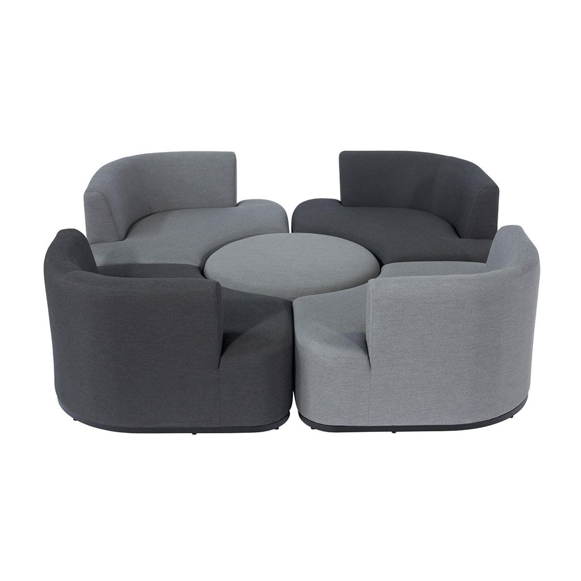 Product photograph of Maze Snug Lifestyle Suite Charcoal Fabric Sofa Daybeds With Rising Table from Choice Furniture Superstore.