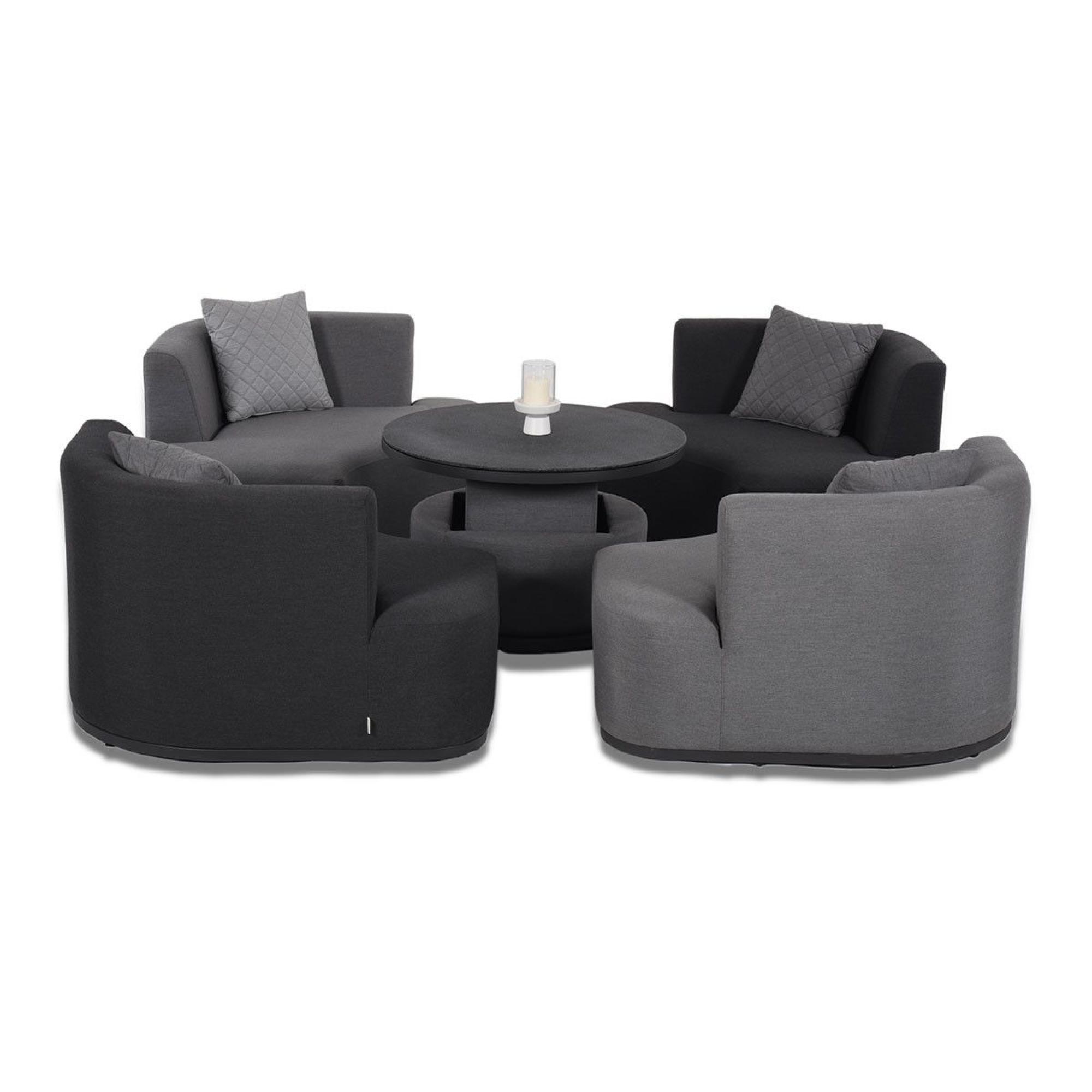 Product photograph of Maze Snug Lifestyle Suite Charcoal Fabric Sofa Daybeds With Rising Table from Choice Furniture Superstore.