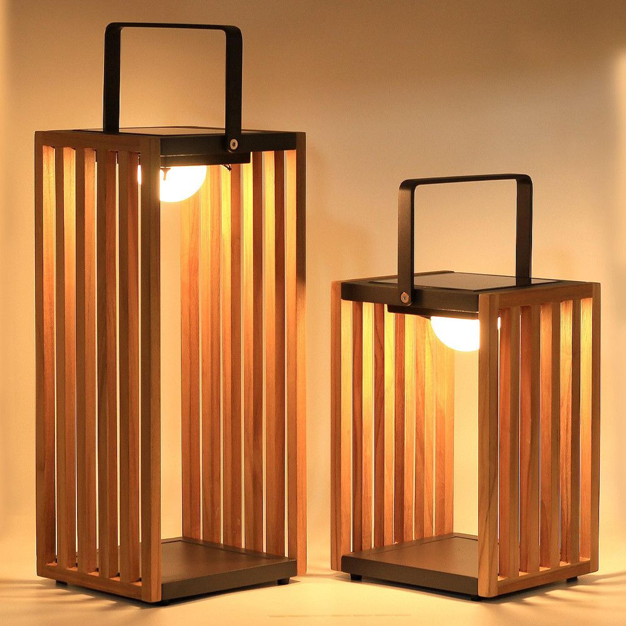 Product photograph of Maze Venus Wood Large Solar Light from Choice Furniture Superstore.