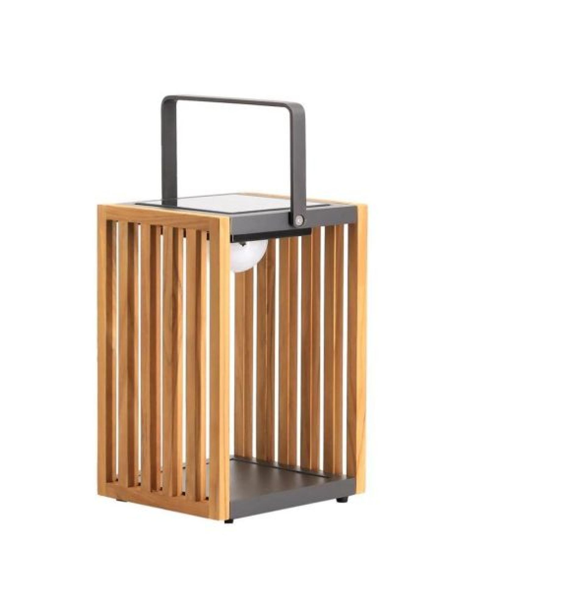 Product photograph of Maze Venus Wood Small Solar Light from Choice Furniture Superstore.