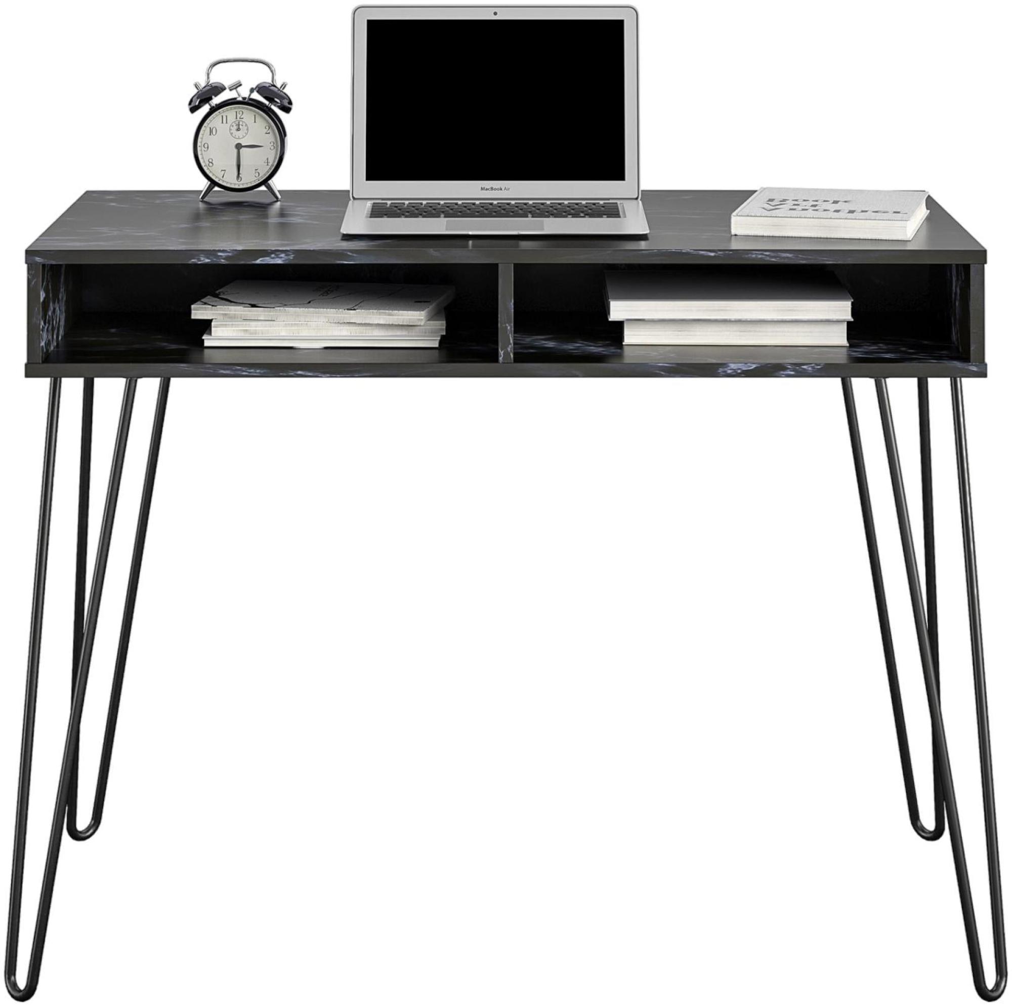 Alphason Novogratz Athena Black Marble Office Desk CFS UK