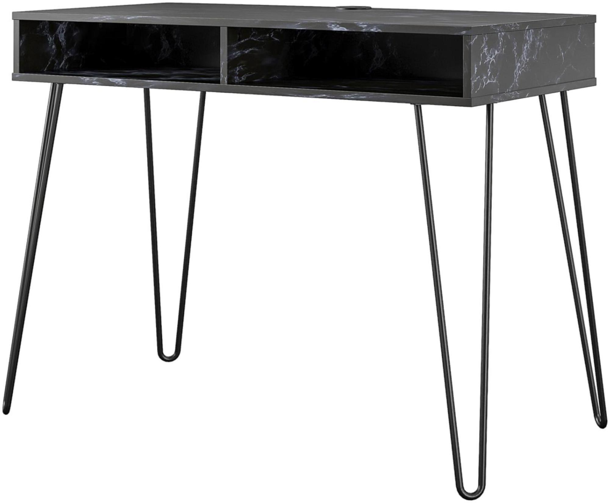 Alphason Novogratz Athena Black Marble Office Desk CFS UK