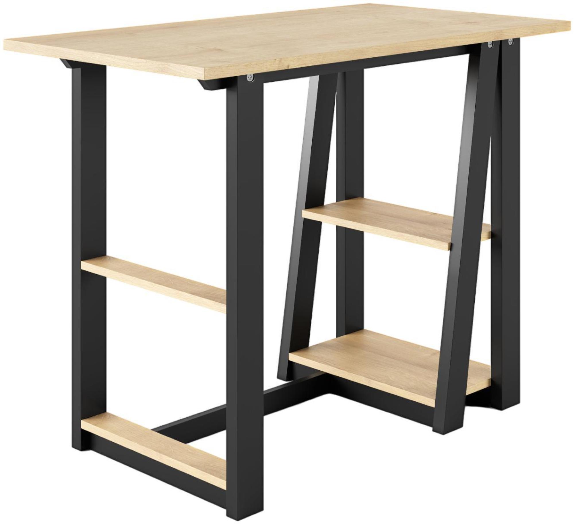 Product photograph of Alphason Penzance Oak And Black Compact Study Desk - Aw3140 from Choice Furniture Superstore.