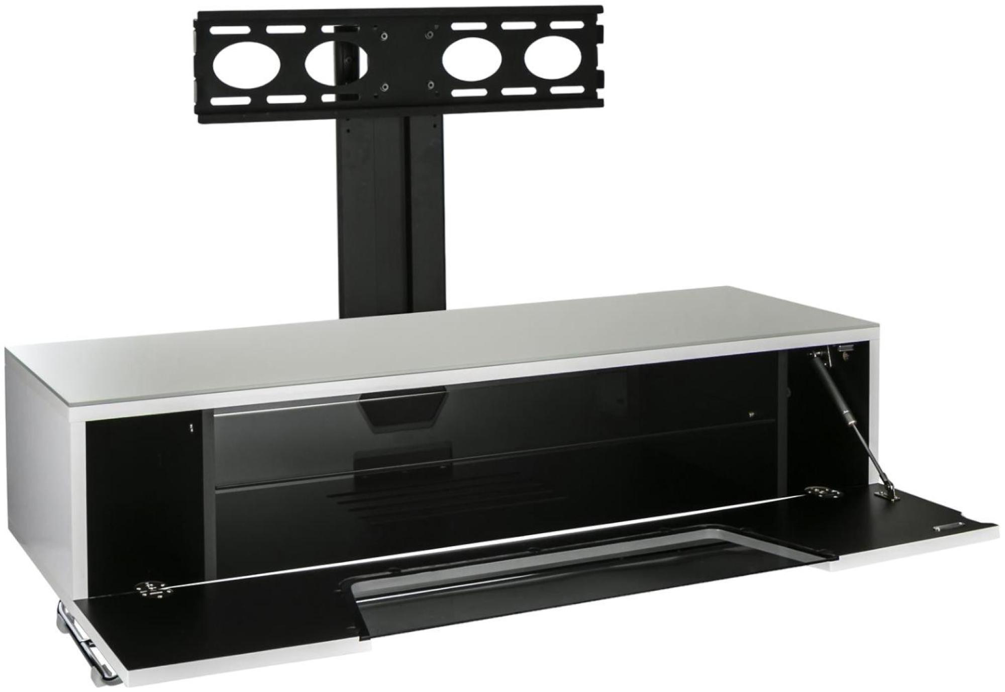 Product photograph of Alphason Chromium 120cmm Tv Stand With Bracket In White - Cro2-1200bkt-wh from Choice Furniture Superstore.
