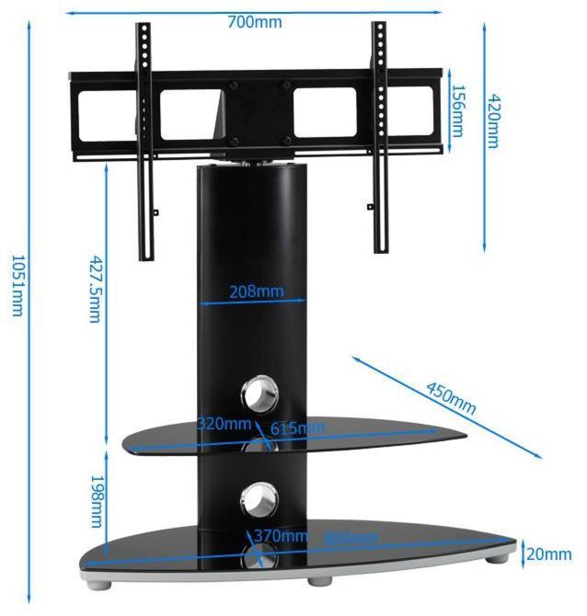 Product photograph of Alphason Osmium Black Tv Bracketed Stand from Choice Furniture Superstore.