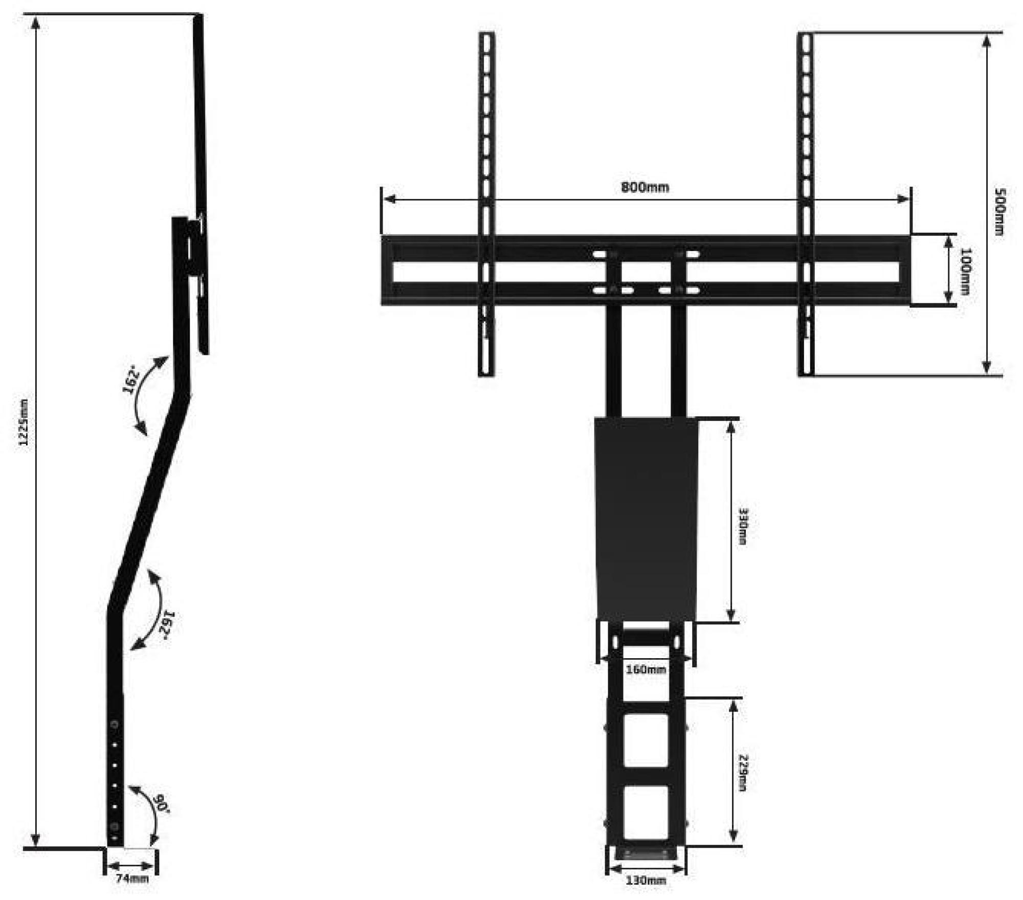 Product photograph of Alphason Unifit Cantilever Black Steel Tv Bracket from Choice Furniture Superstore.