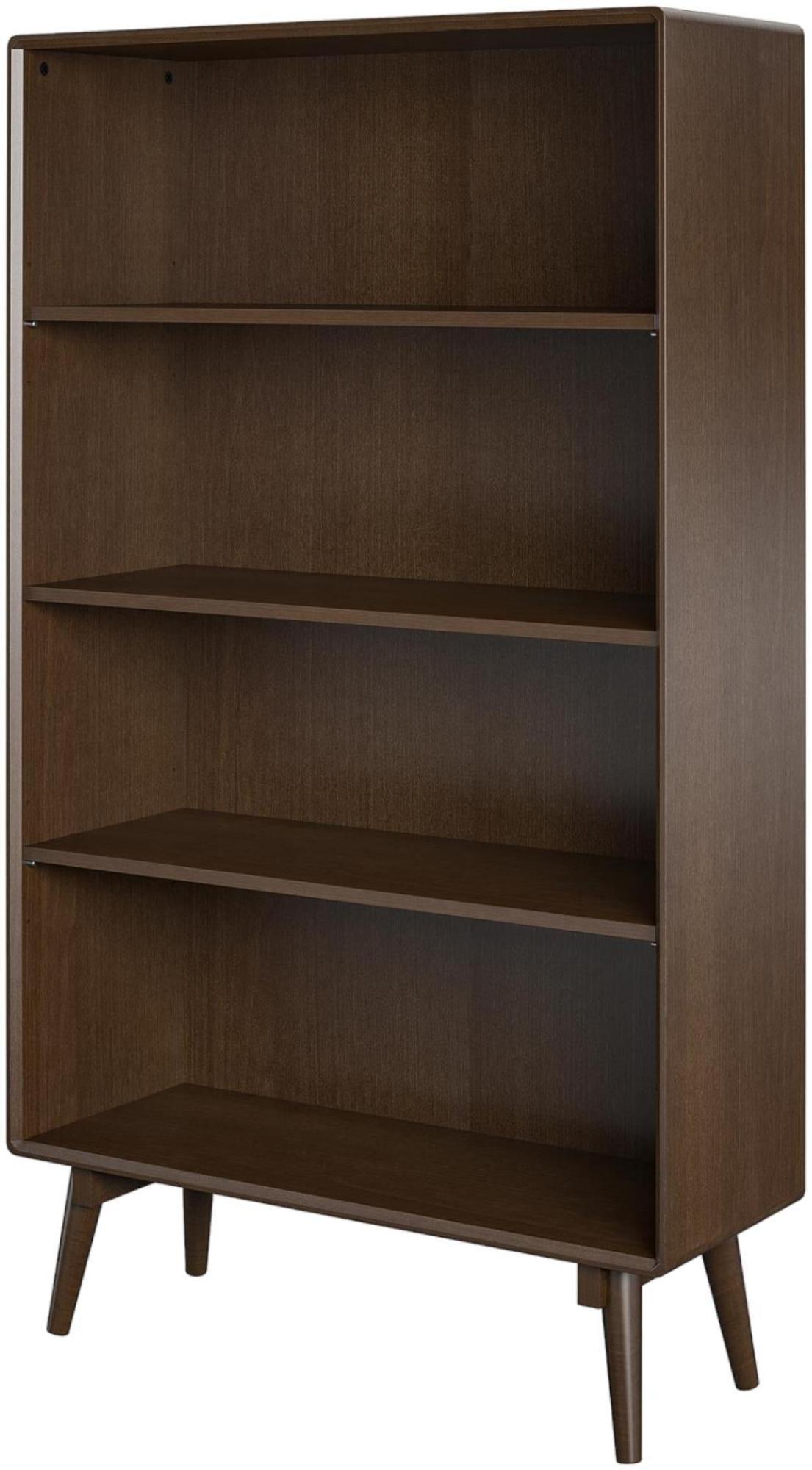 Product photograph of Alphason Novogratz Brittany Walnut 4 Shelves Bookcase from Choice Furniture Superstore.