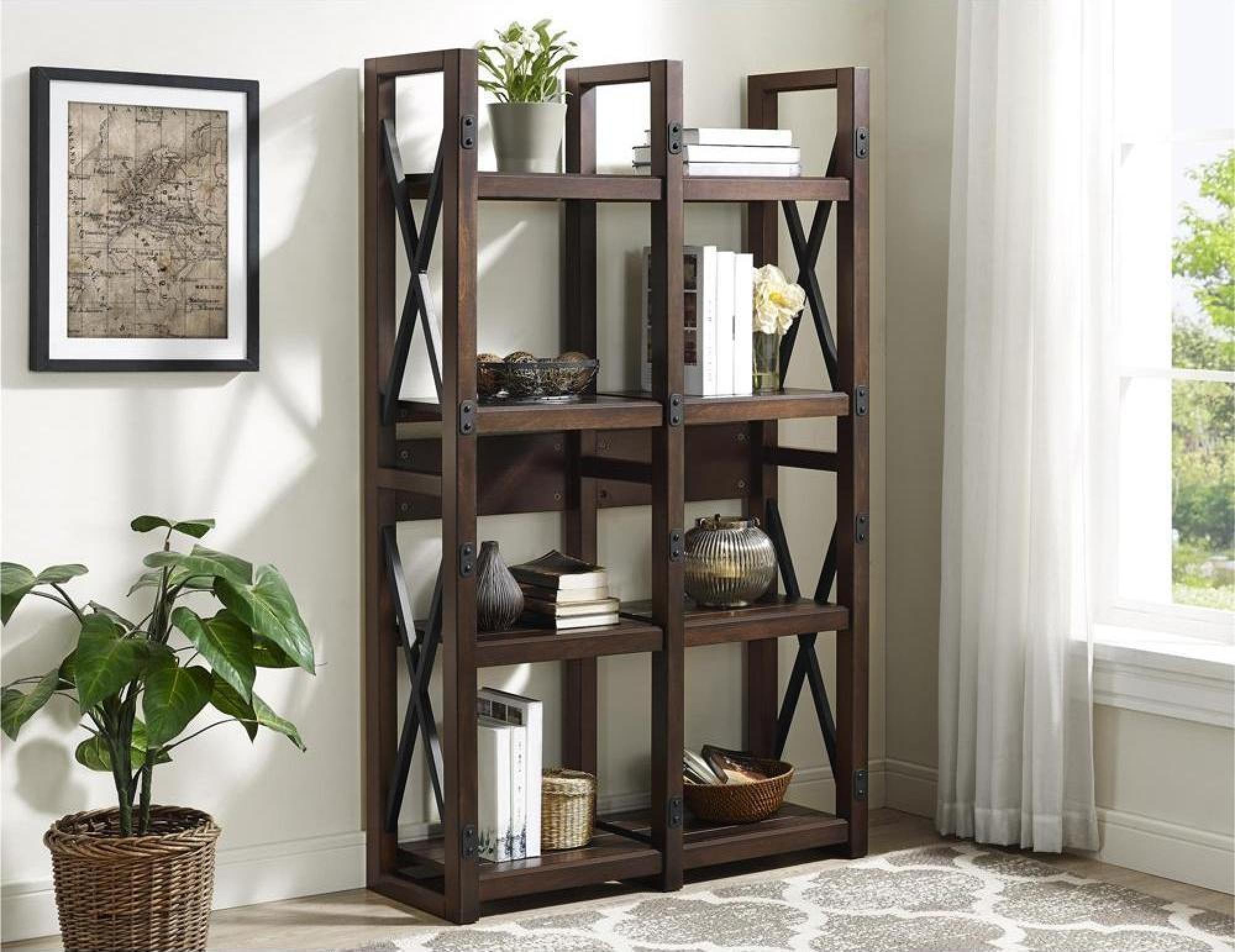 Product photograph of Alphason Wild Espresso Wood Veener 8 Shelves Bookcase from Choice Furniture Superstore.