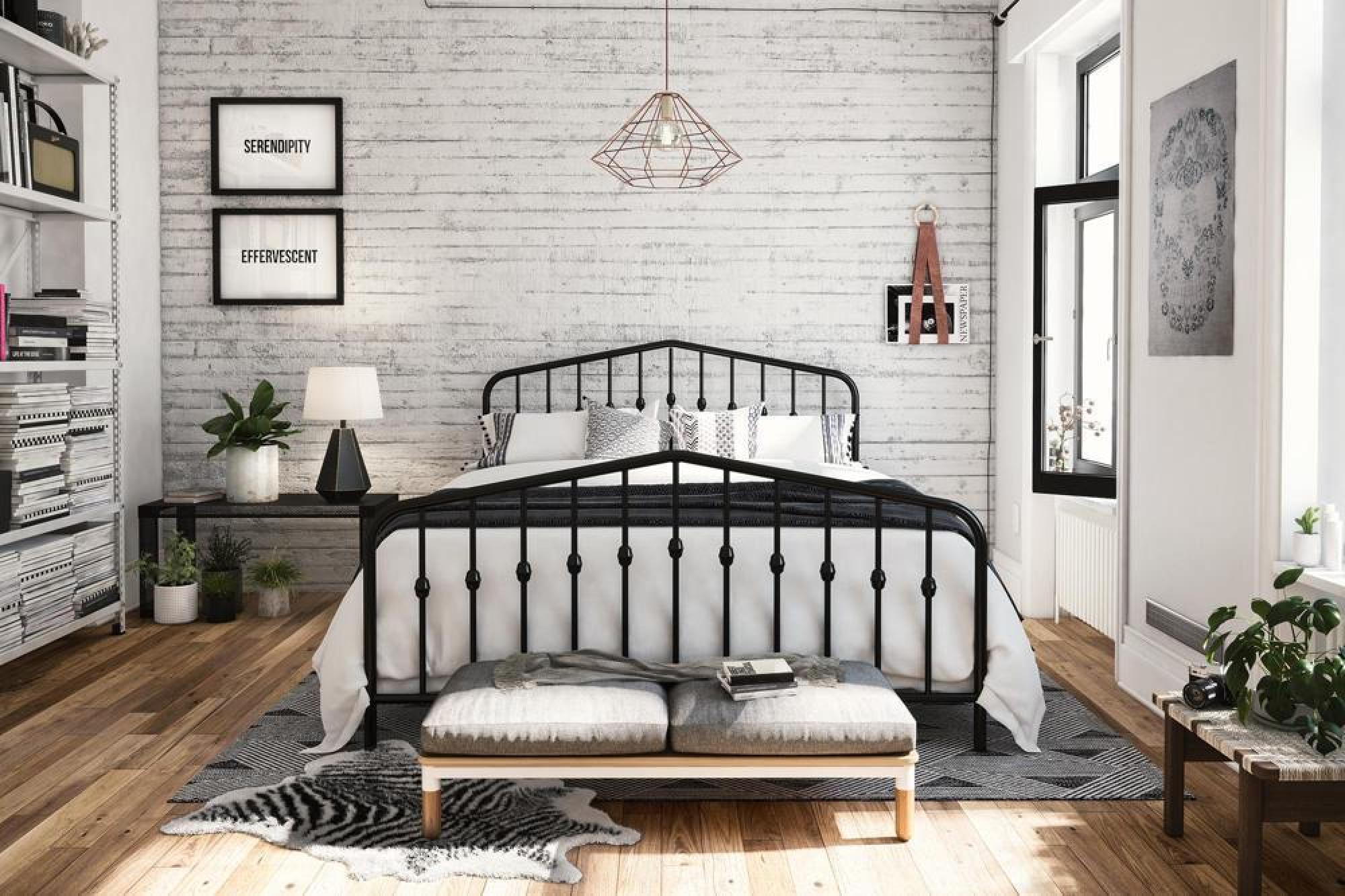 Product photograph of Alphason Novogratz Bushwick Black Metal Bed - Sizes Available - 4044029nuk from Choice Furniture Superstore.