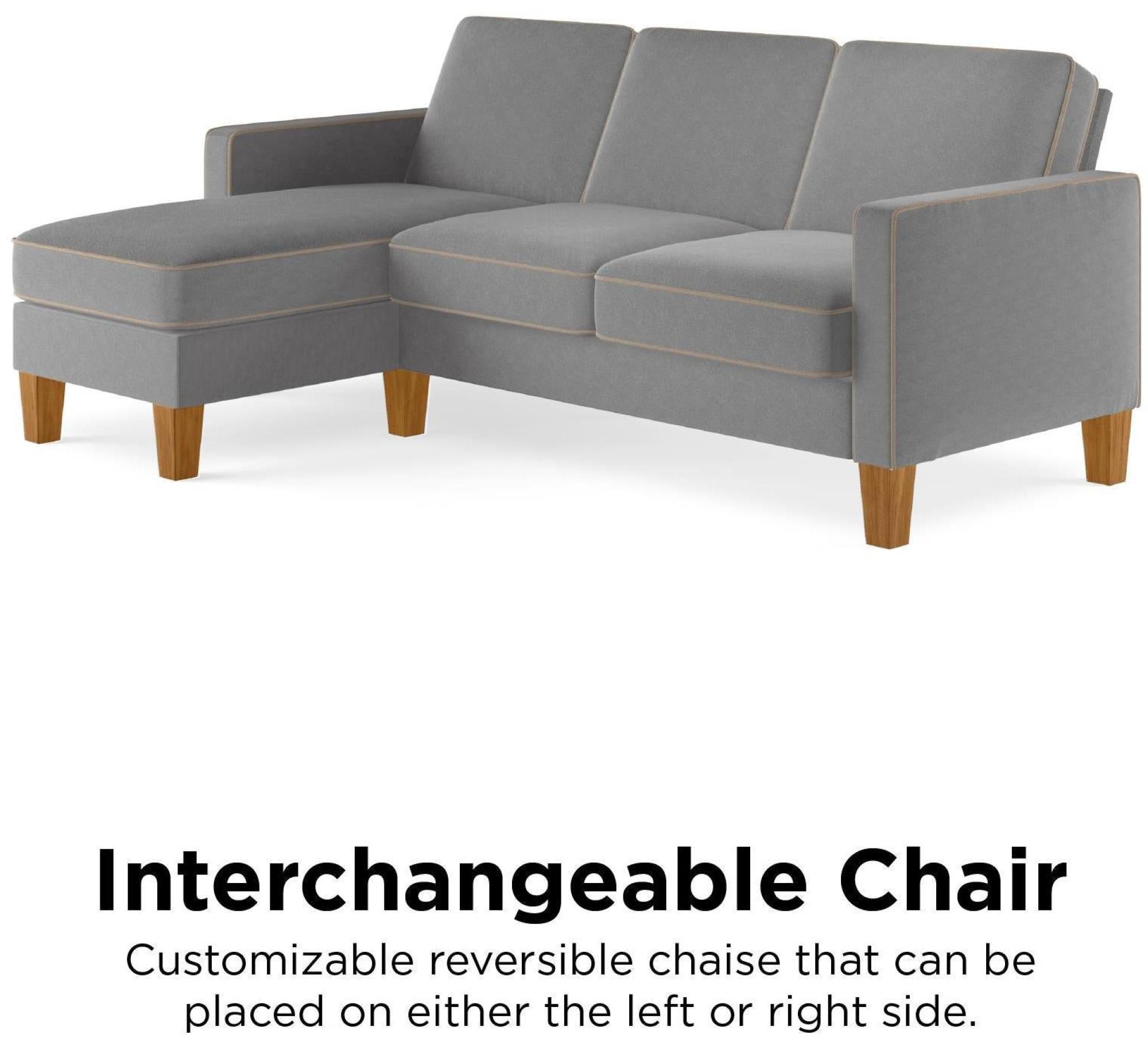 Product photograph of Alphason Novogratz Bowen Grey Chenille Fabric Sectional Sofa - Da036secuk from Choice Furniture Superstore.