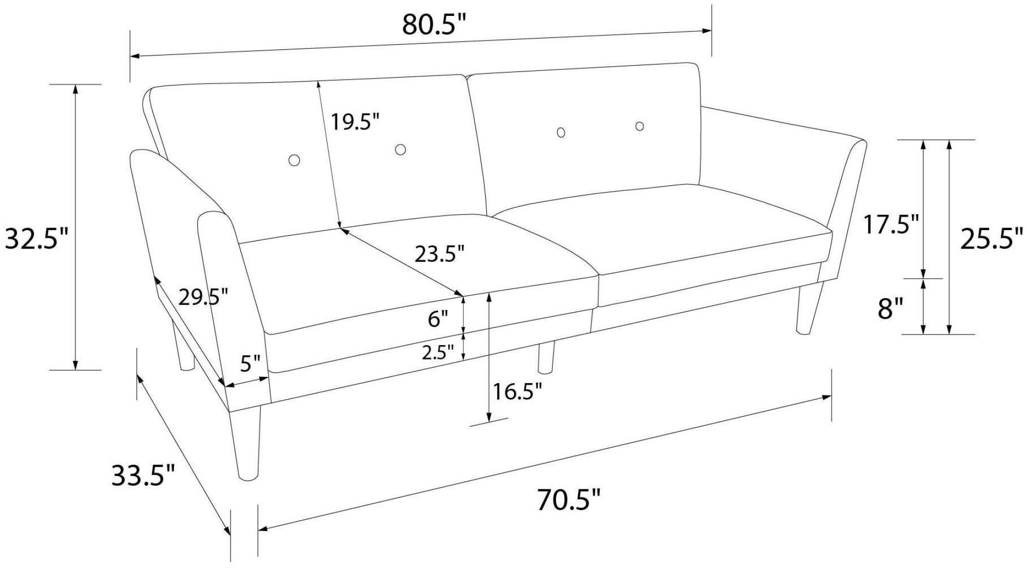 Product photograph of Alphason Novogratz Regal Grey Linen Futon Sofa Bed - 2180429nuk from Choice Furniture Superstore.