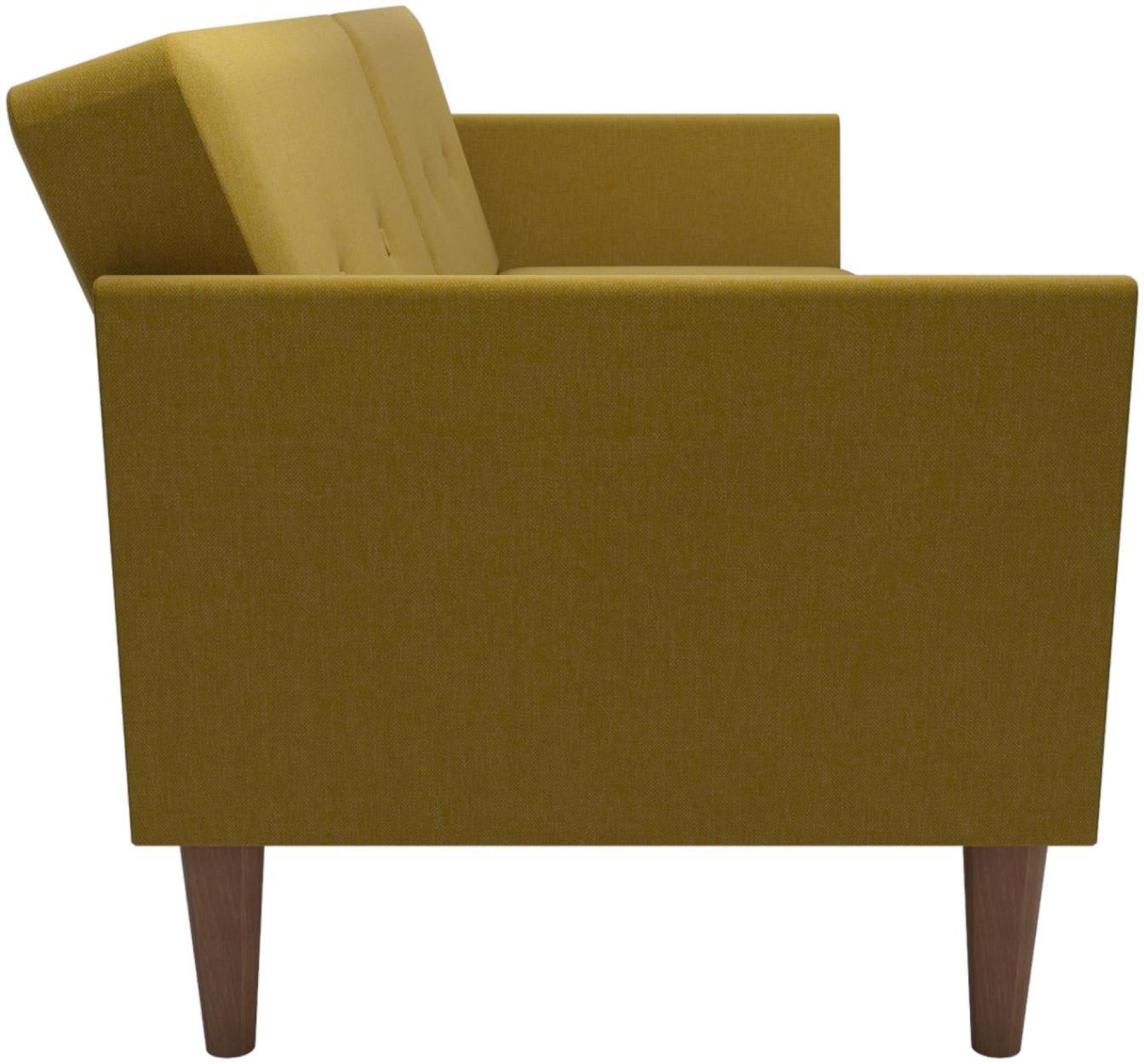 Product photograph of Alphason Novogratz Regal Mustard Linen Futon Sofa Bed - 2180329nuk from Choice Furniture Superstore.