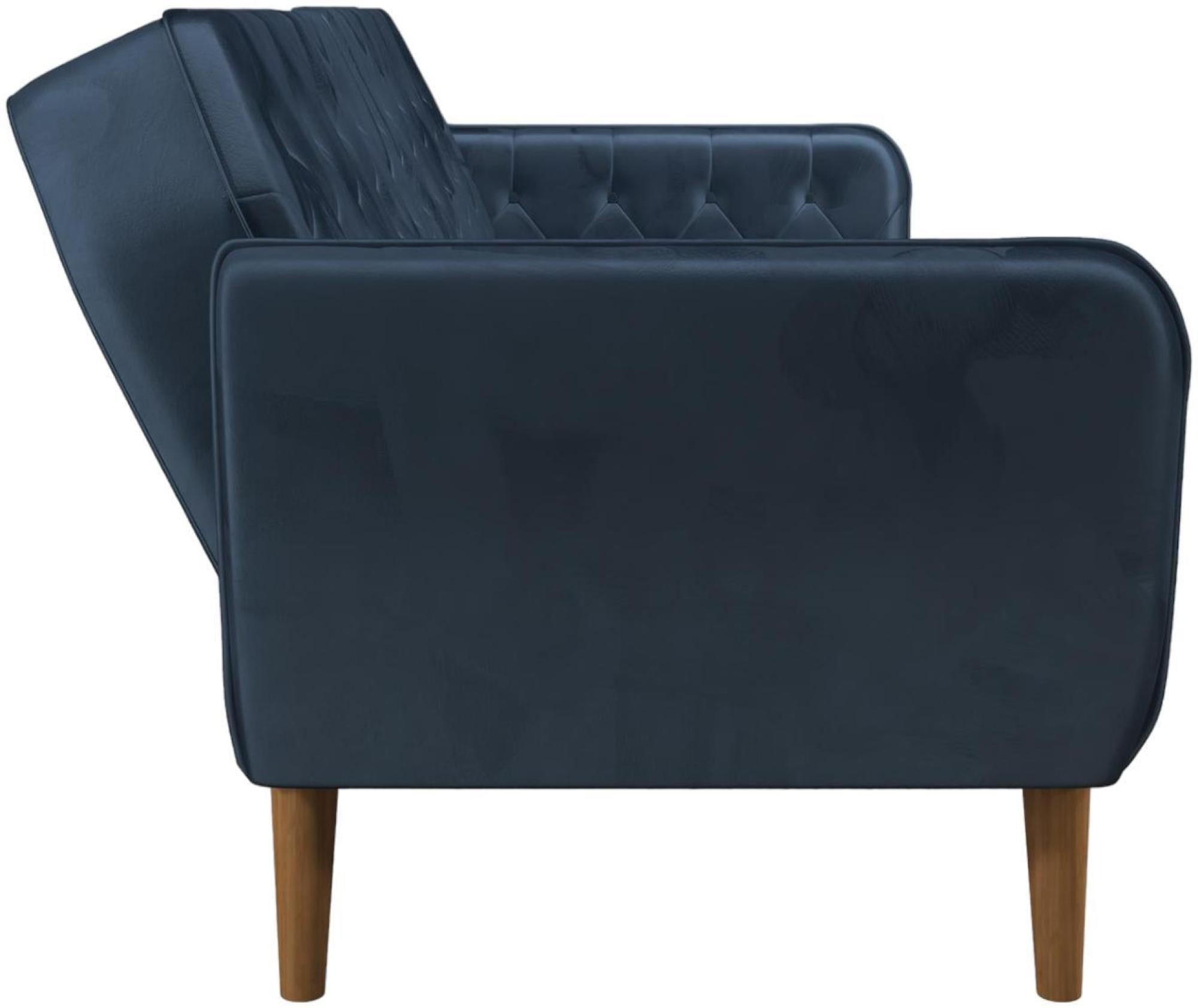 Product photograph of Alphason Novogratz Tallulah Blue Velvet Futon Sofa Bed - 2144679nuk from Choice Furniture Superstore.