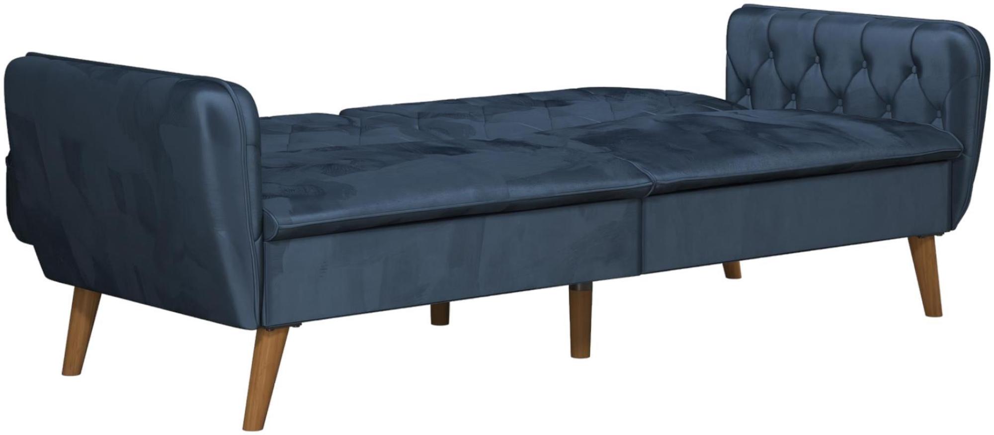 Product photograph of Alphason Novogratz Tallulah Blue Velvet Futon Sofa Bed - 2144679nuk from Choice Furniture Superstore.