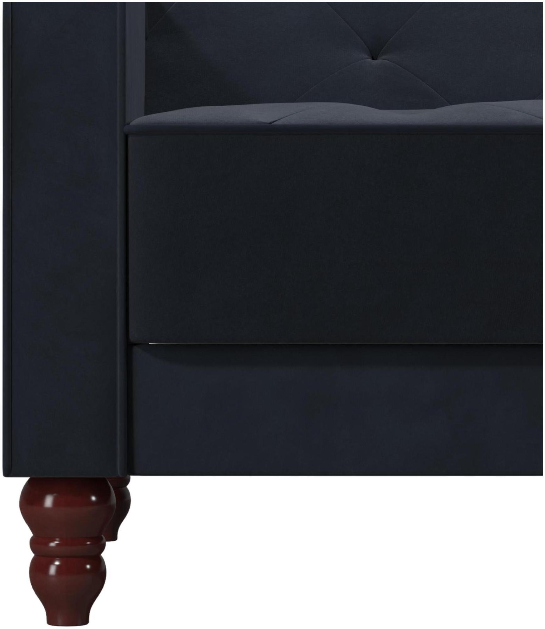 Alphason Novogratz Vintage Blue Velvet Tufted Futon Sofa Bed - 2238679NUK