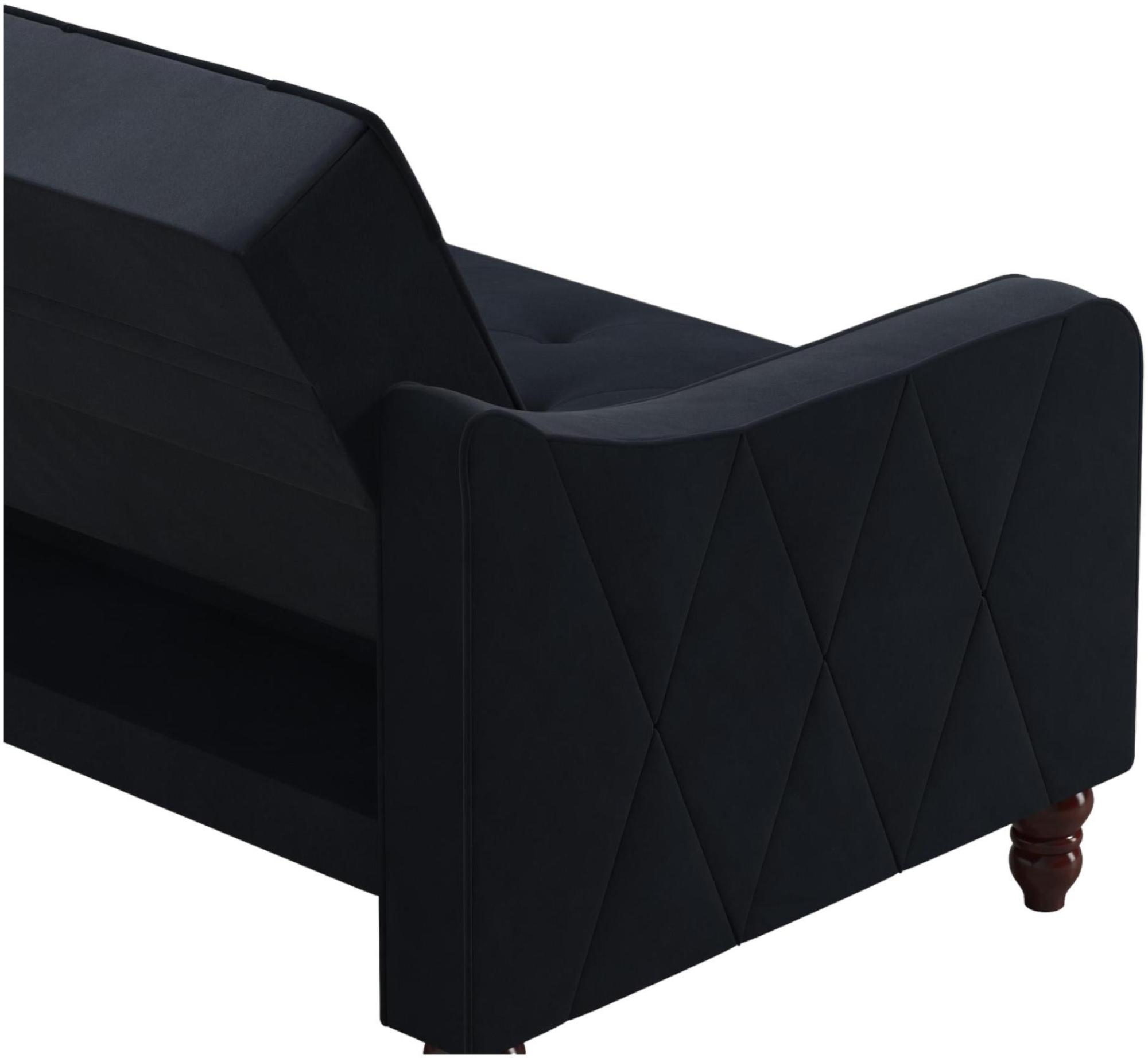 Alphason Novogratz Vintage Blue Velvet Tufted Futon Sofa Bed - 2238679NUK