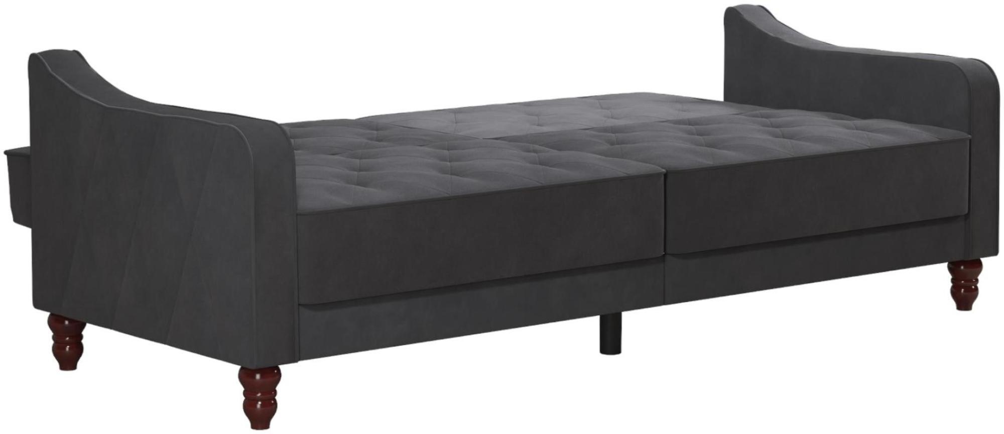Alphason Novogratz Vintage Grey Velvet Tufted Futon Sofa Bed - 2238479NUK