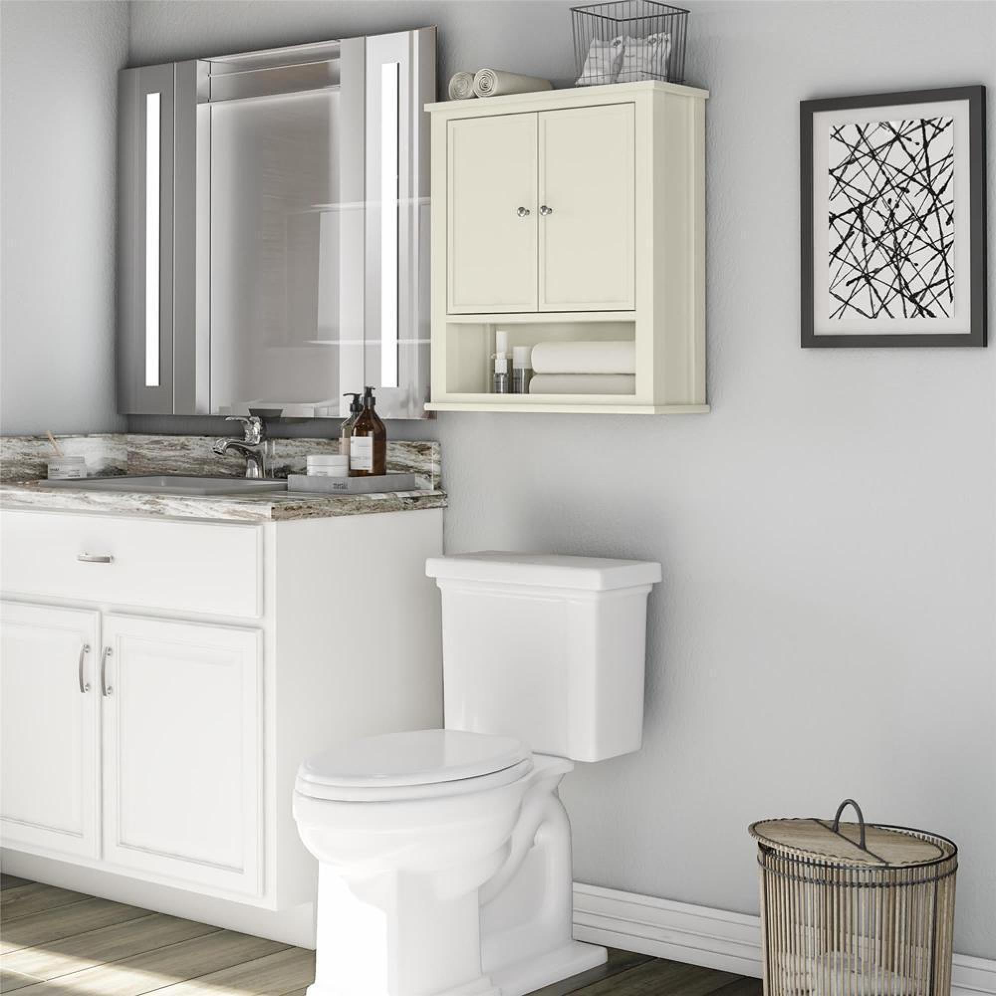 Product photograph of Alphason Franklin 2 Door Wall Cabinet In White - 7557013comuk from Choice Furniture Superstore.