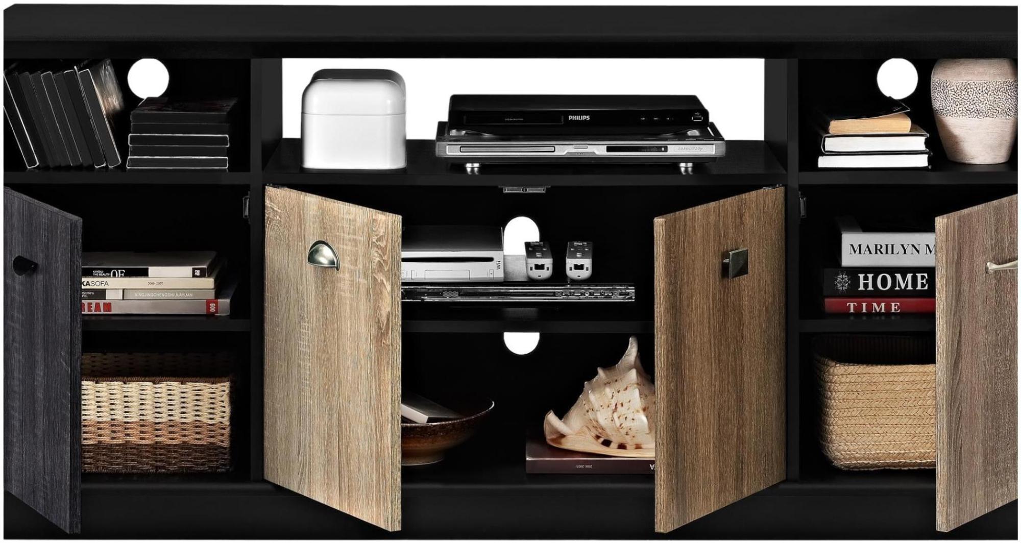 Product photograph of Dorel Home Mercer Black Tv Console For Screen Upto 60in - 1769196pcomuk from Choice Furniture Superstore.