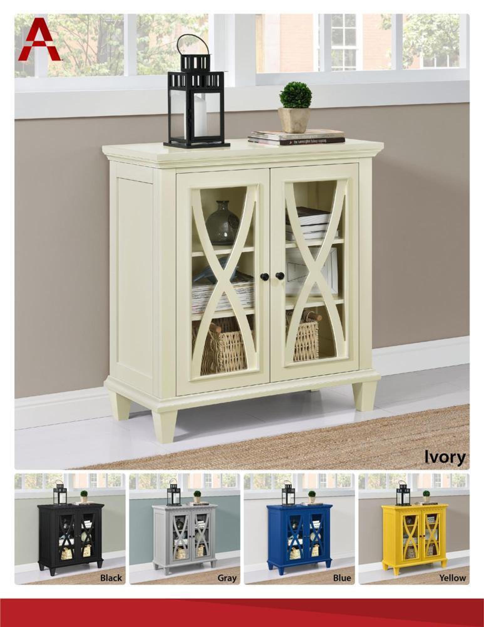 Product photograph of Alphason Ellington Ivory 2 Door Accent Cabinet from Choice Furniture Superstore.