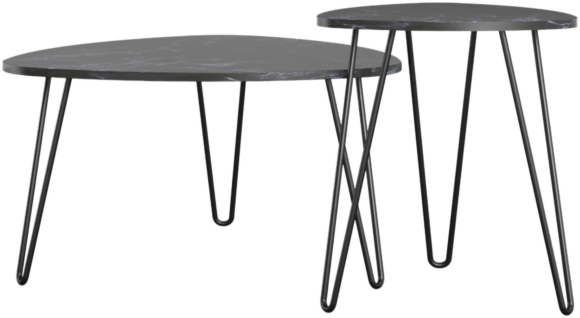 Product photograph of Alphason Novogratz Athena Black Marble Nesting Of 2 Tables from Choice Furniture Superstore.