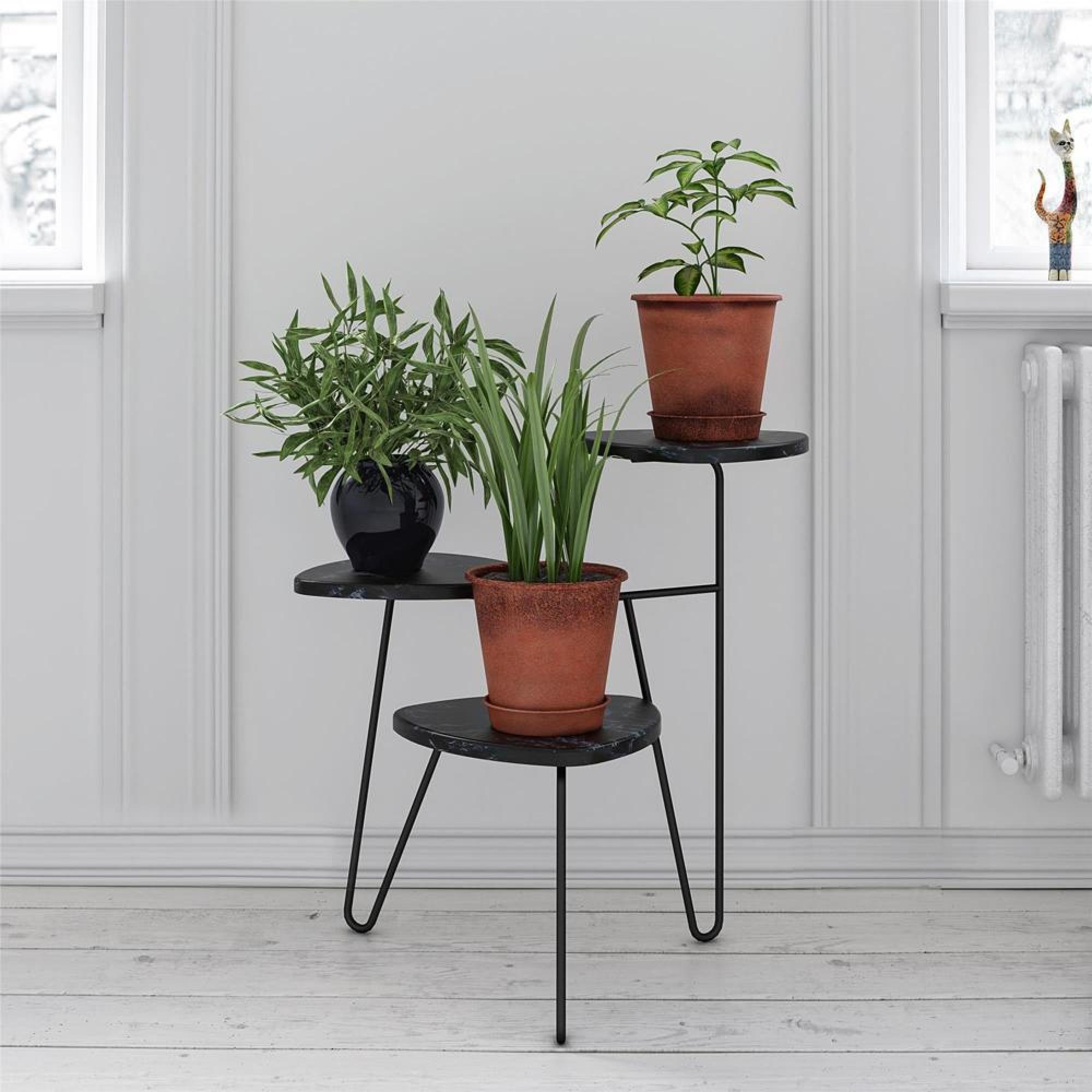 Product photograph of Alphason Novogratz Athena Black Marble Effect Plant Stand - 7029899comnuk from Choice Furniture Superstore.