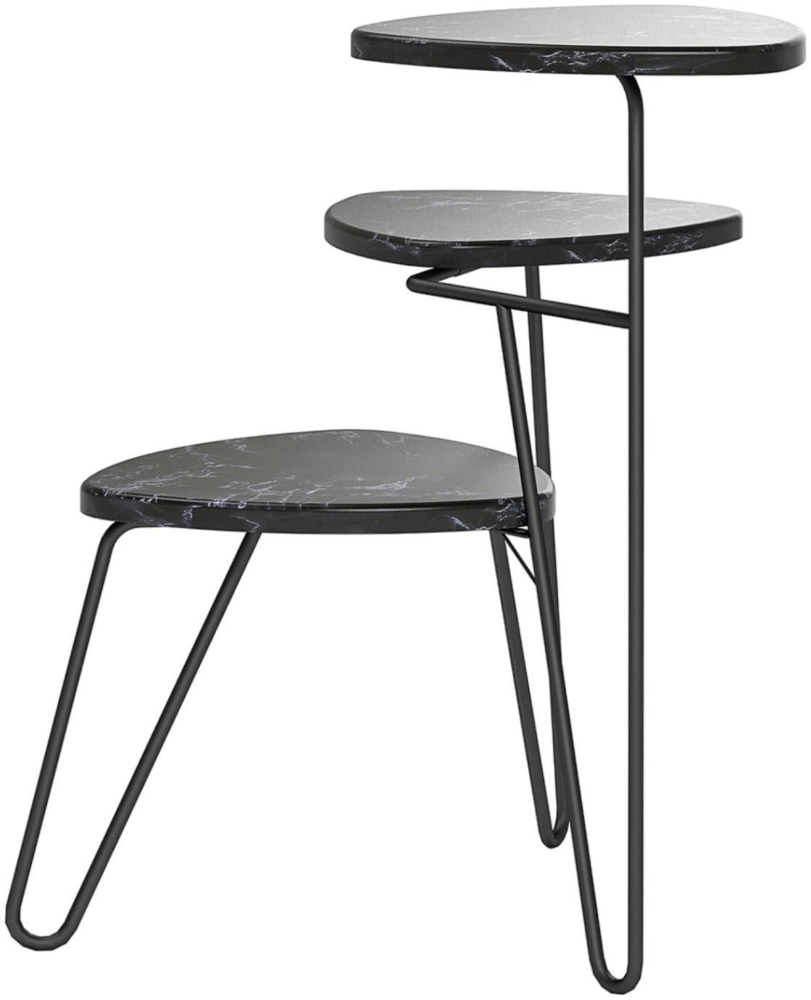 Product photograph of Alphason Novogratz Athena Black Marble Effect Plant Stand - 7029899comnuk from Choice Furniture Superstore.