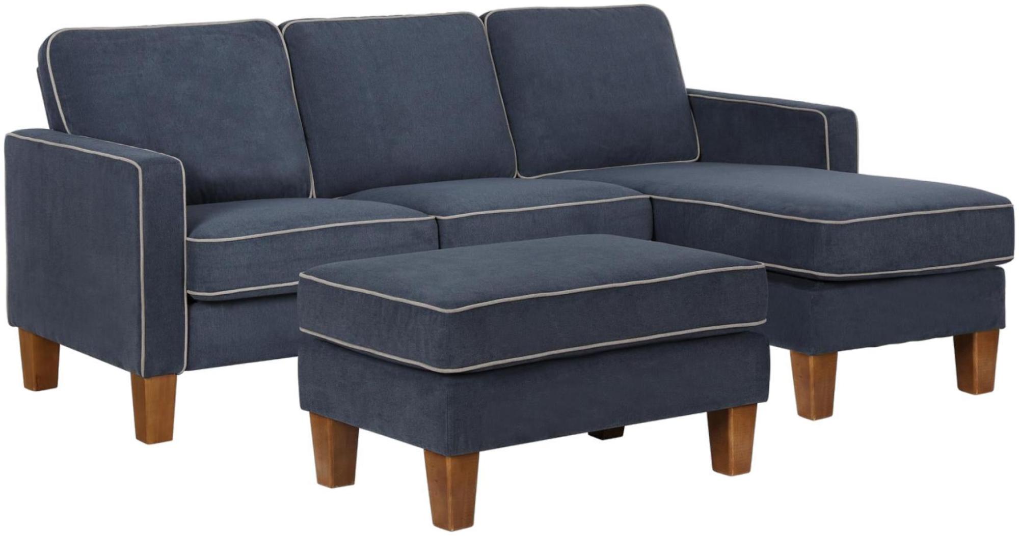 Product photograph of Alphason Novogratz Bowen Blue Chenille Fabric Ottoman - Da036ot-bluk from Choice Furniture Superstore.