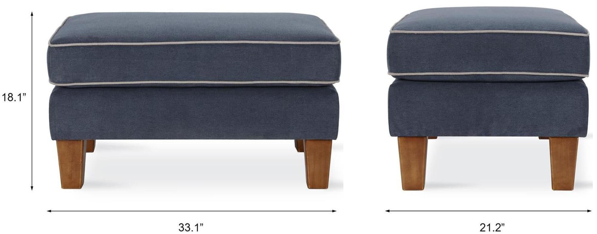 Product photograph of Alphason Novogratz Bowen Blue Chenille Fabric Ottoman - Da036ot-bluk from Choice Furniture Superstore.