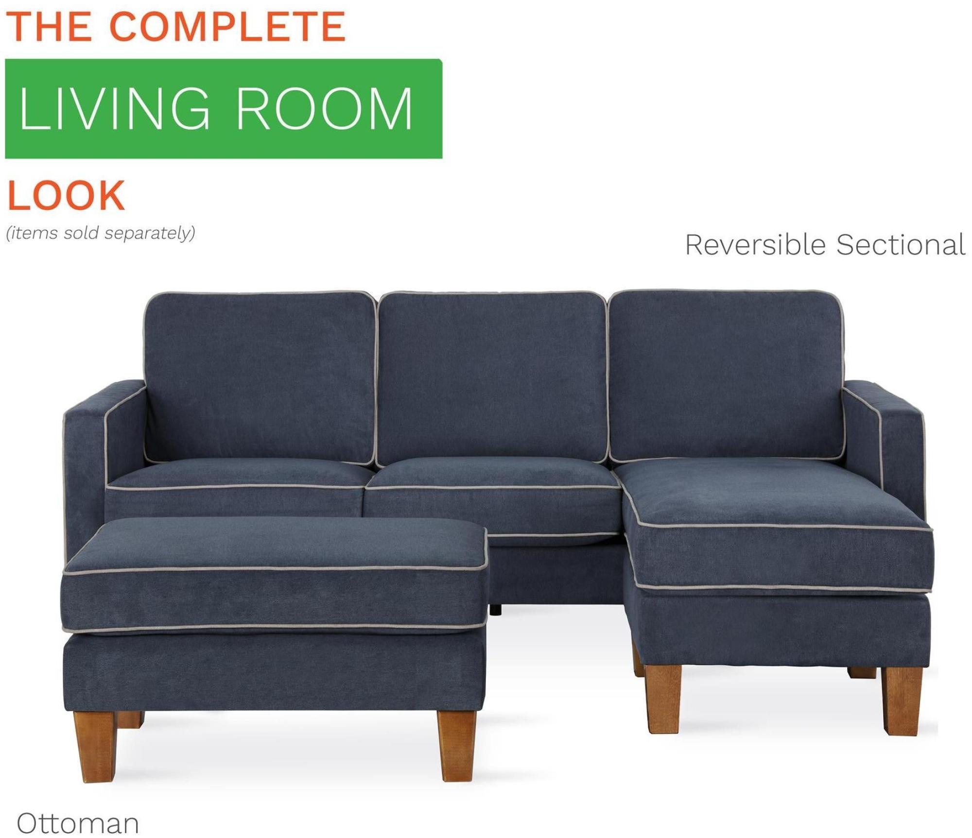 Product photograph of Alphason Novogratz Bowen Blue Chenille Fabric Ottoman - Da036ot-bluk from Choice Furniture Superstore.