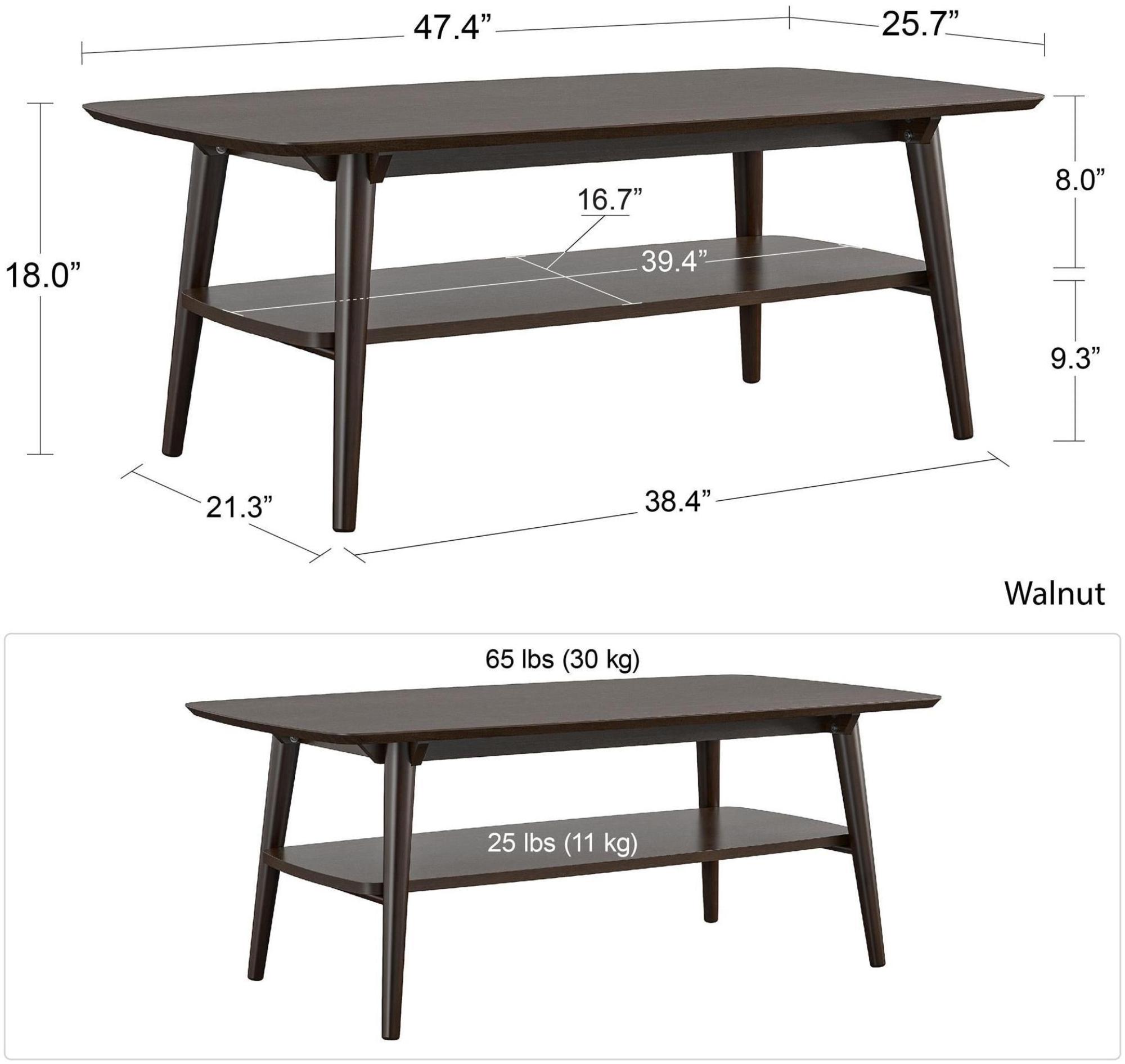 Product photograph of Alphason Novogratz Brittany Walnut Coffee Table - 4609801comnuk from Choice Furniture Superstore.