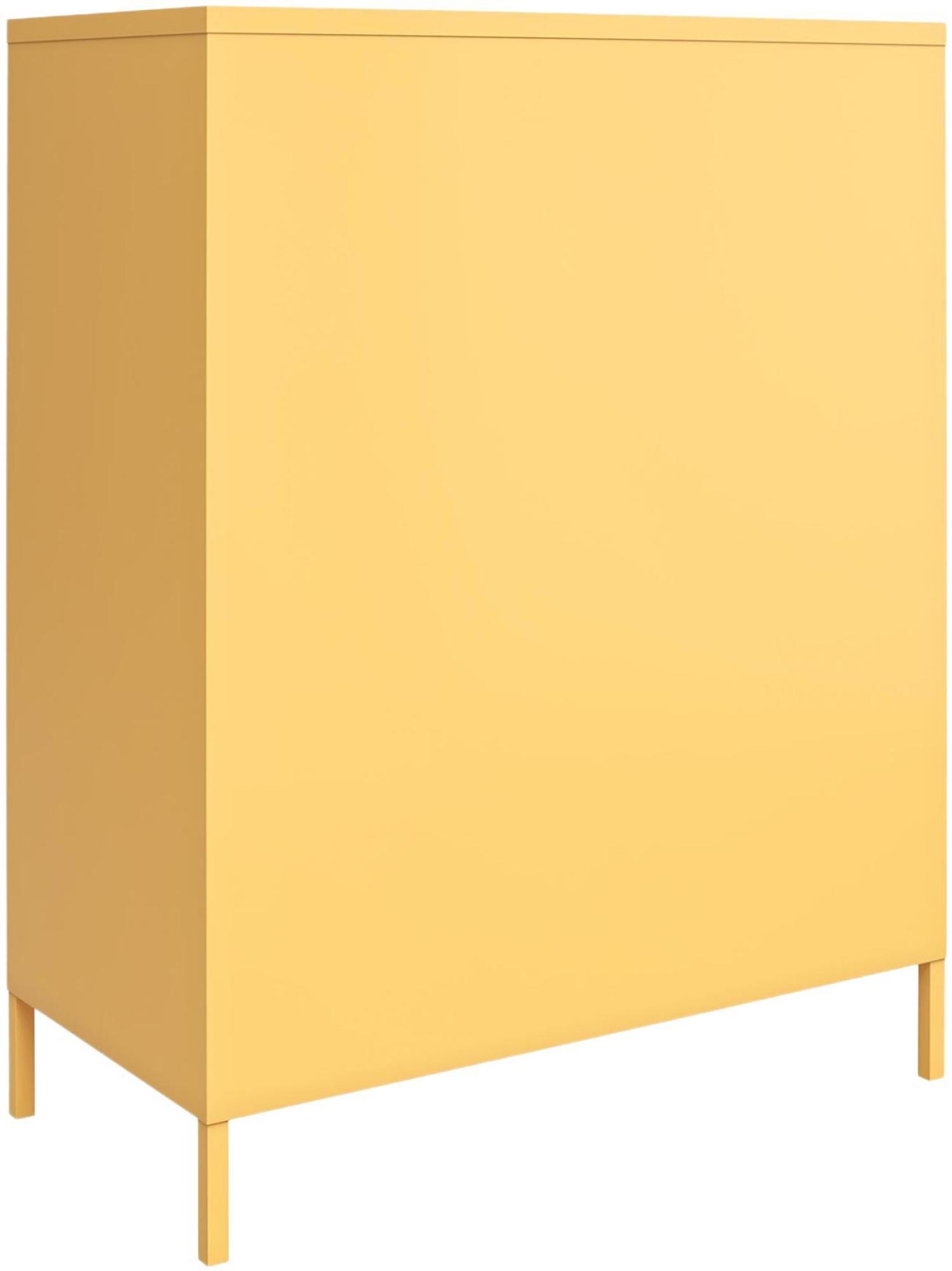 Product photograph of Alphason Novogratz Cache Yellow 2 Door Locker Storage Cabinet from Choice Furniture Superstore.