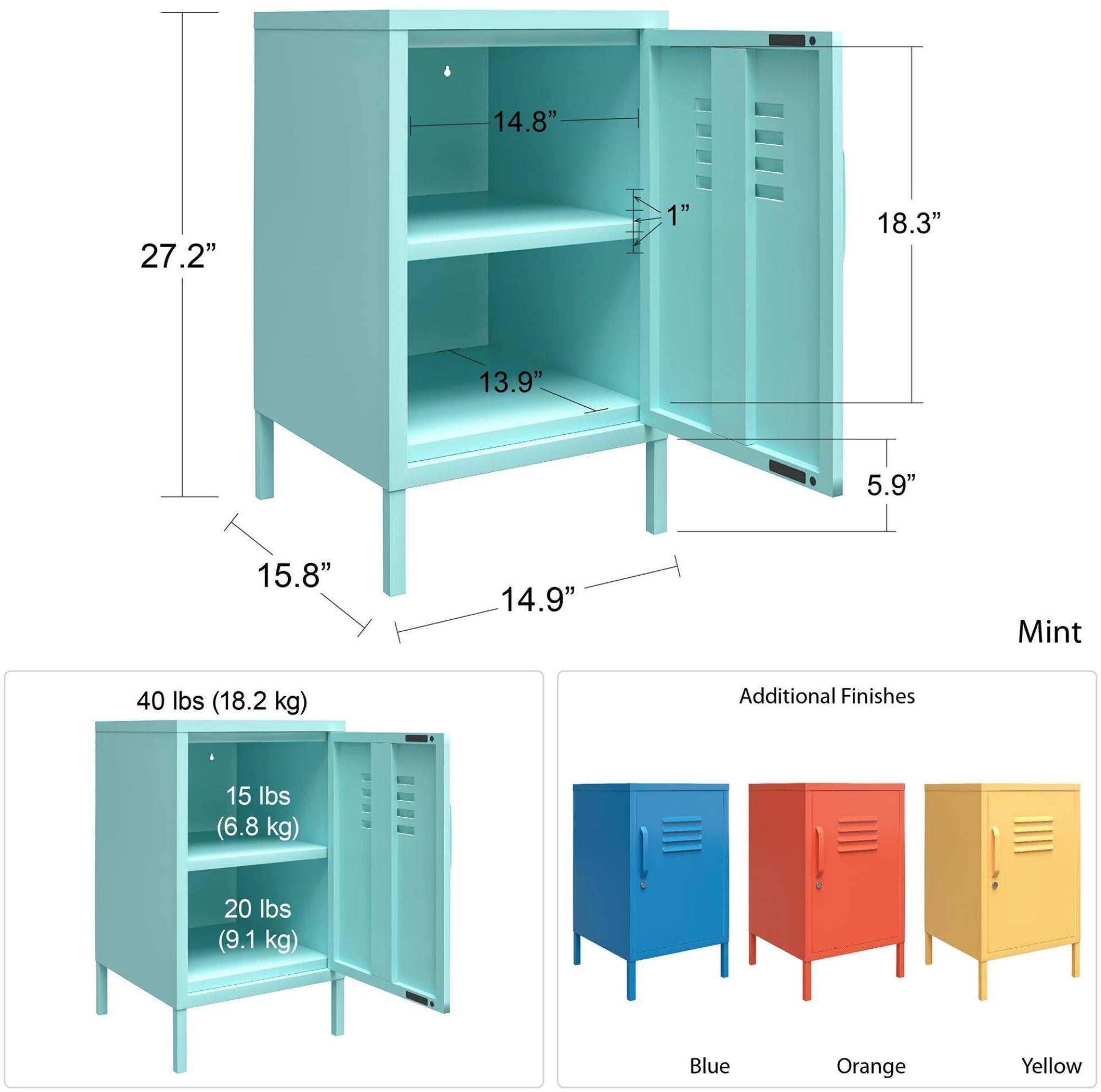 Product photograph of Alphason Novogratz Cache Blue Locker End Table - 2354810comnuk from Choice Furniture Superstore.
