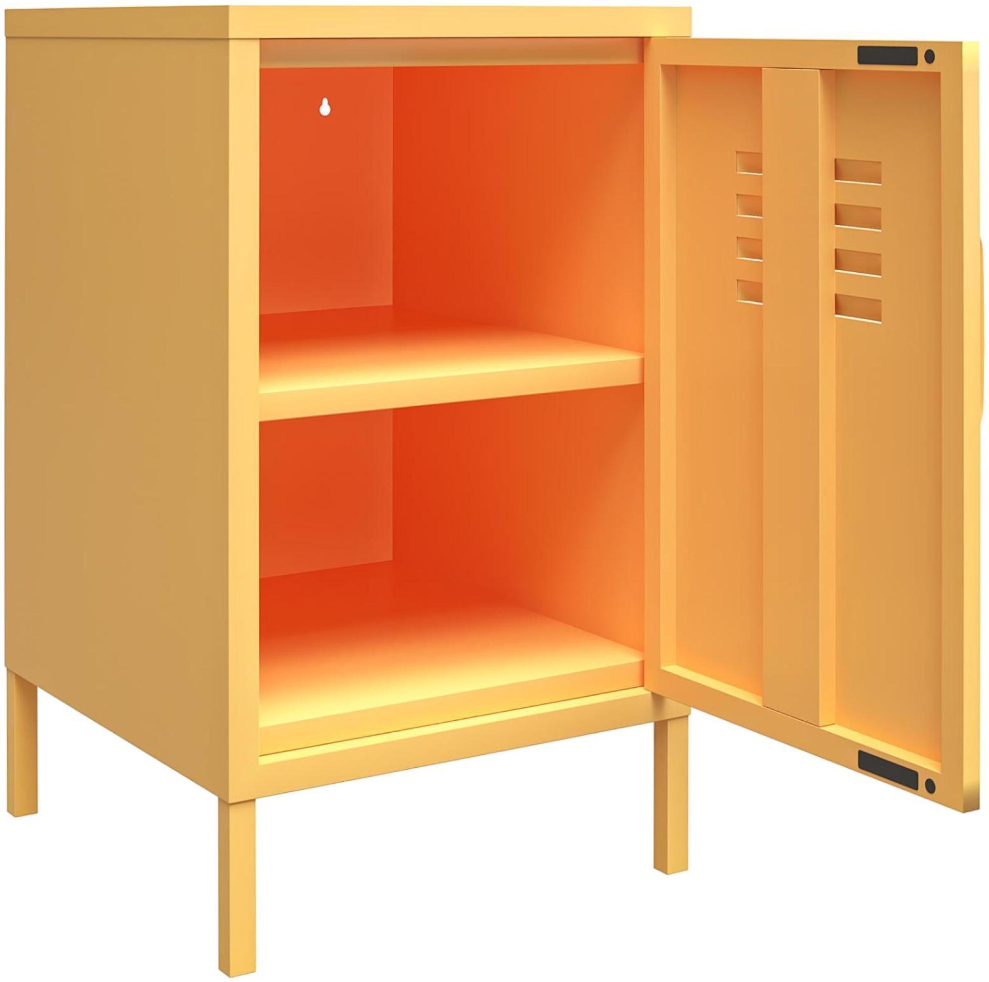 Product photograph of Alphason Novogratz Cache Yellow 1 Door Locker End Table from Choice Furniture Superstore.