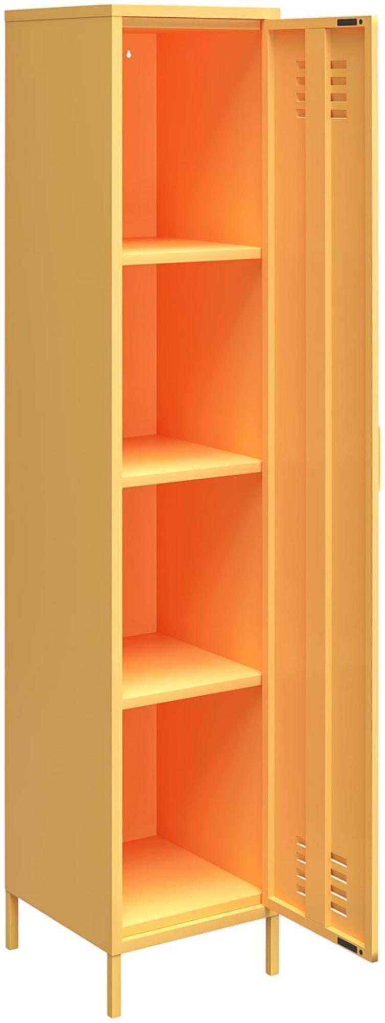 Product photograph of Alphason Novogratz Cache Yellow 1 Door Locker Storage Cabinet from Choice Furniture Superstore.