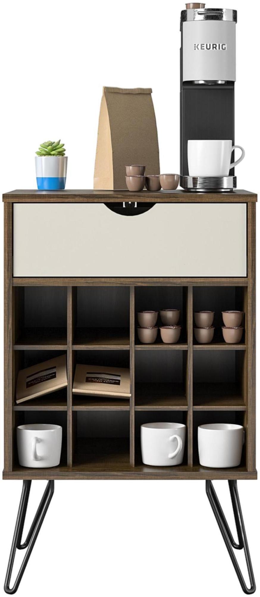 Product photograph of Alphason Novogratz Concord Brown Oak 1 Drawer Beverage Storage Stand from Choice Furniture Superstore.