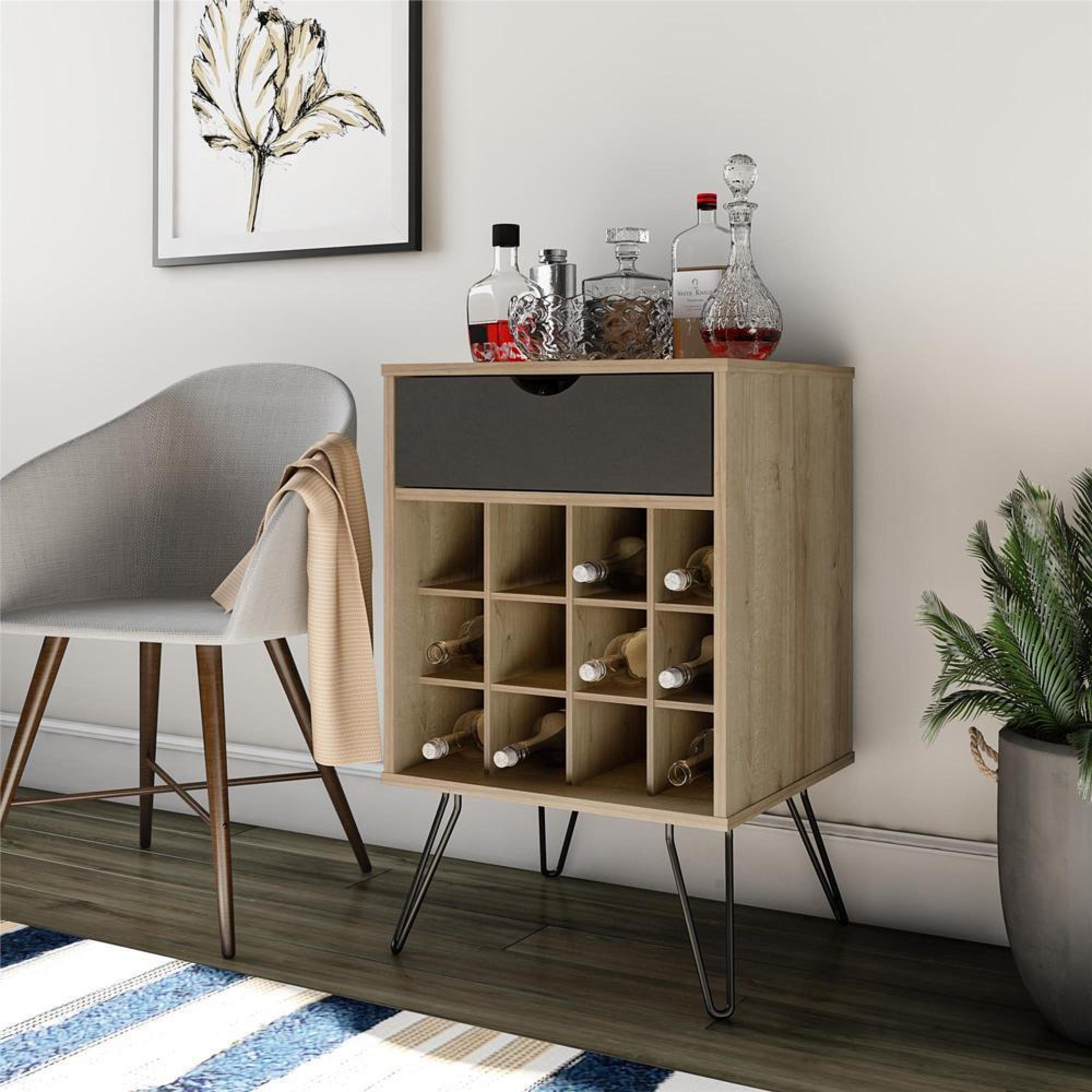 Product photograph of Alphason Novogratz Concord Natural Wine Rack Cabinet - 8374348comnuk from Choice Furniture Superstore.