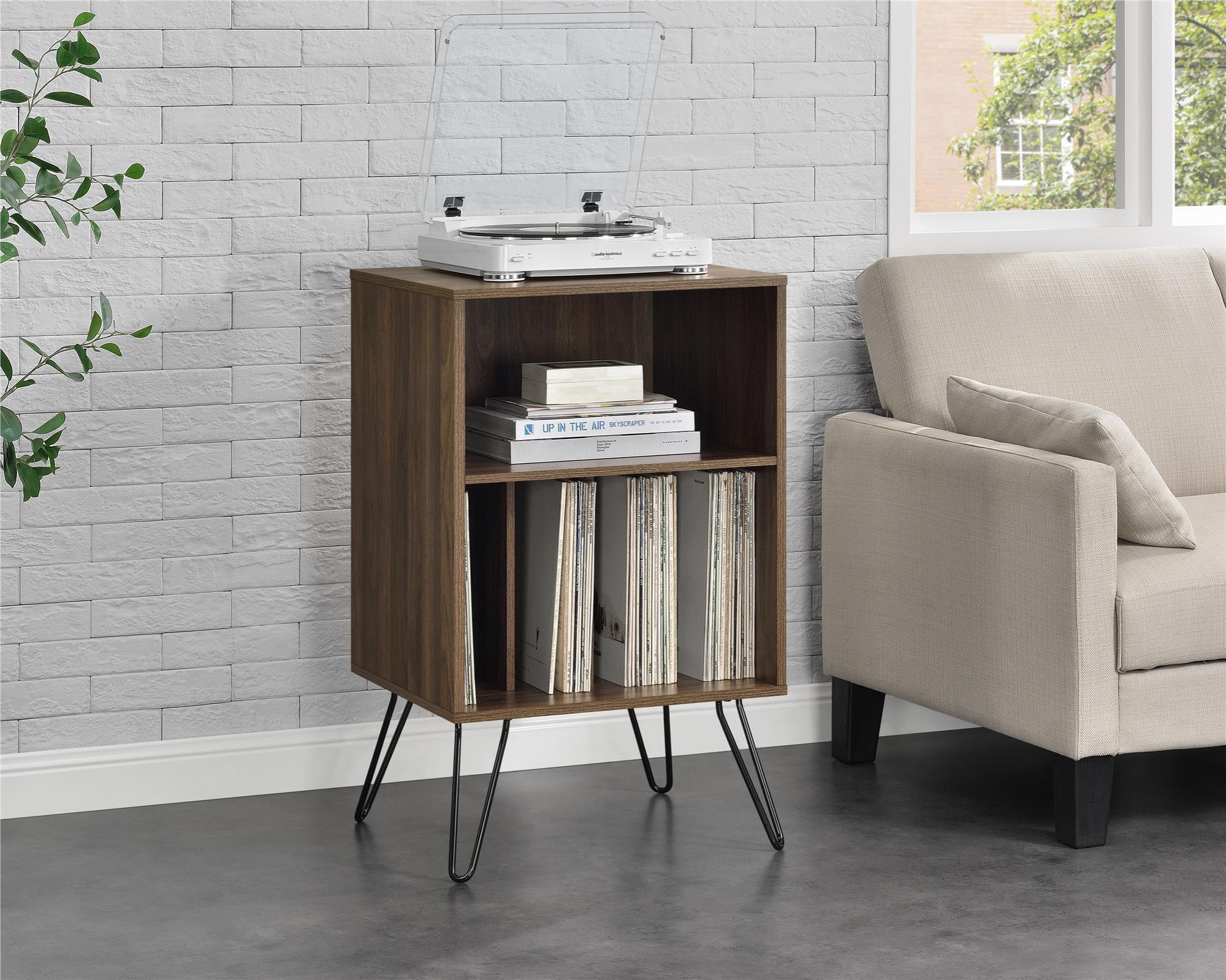 Product photograph of Alphason Novogratz Concord Walnut Turntable Stand from Choice Furniture Superstore.