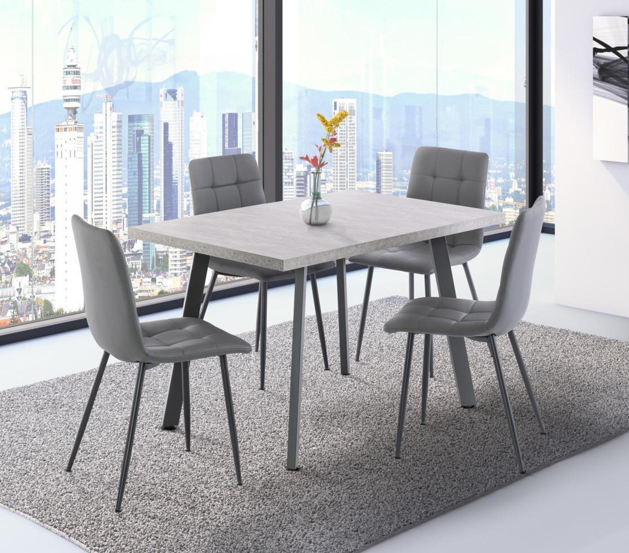 Product photograph of Athens Rhine Light Grey Top 4 Seater Extending Dining Table from Choice Furniture Superstore.