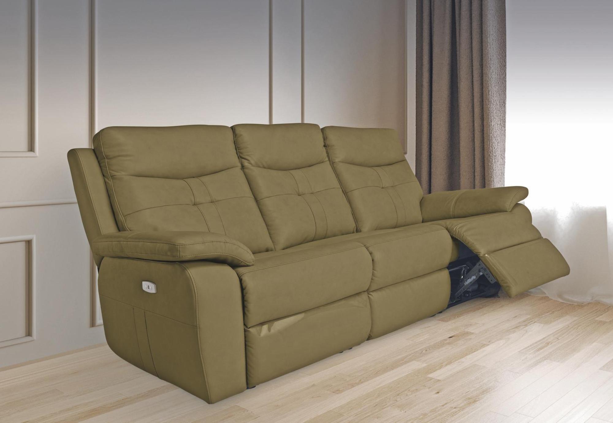 Product photograph of Monica Brown Leather 3 Seater Electric Recliner Sofa from Choice Furniture Superstore.