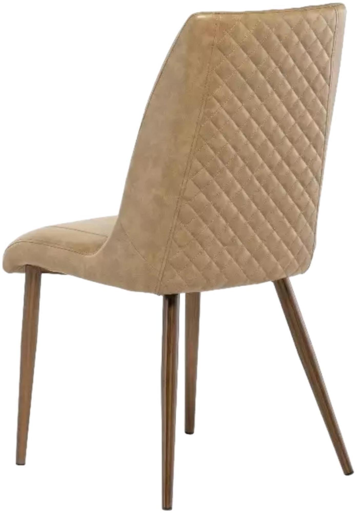 Product photograph of Amber Taupe Faux Leather Dining Chair Sold In Pairs from Choice Furniture Superstore.