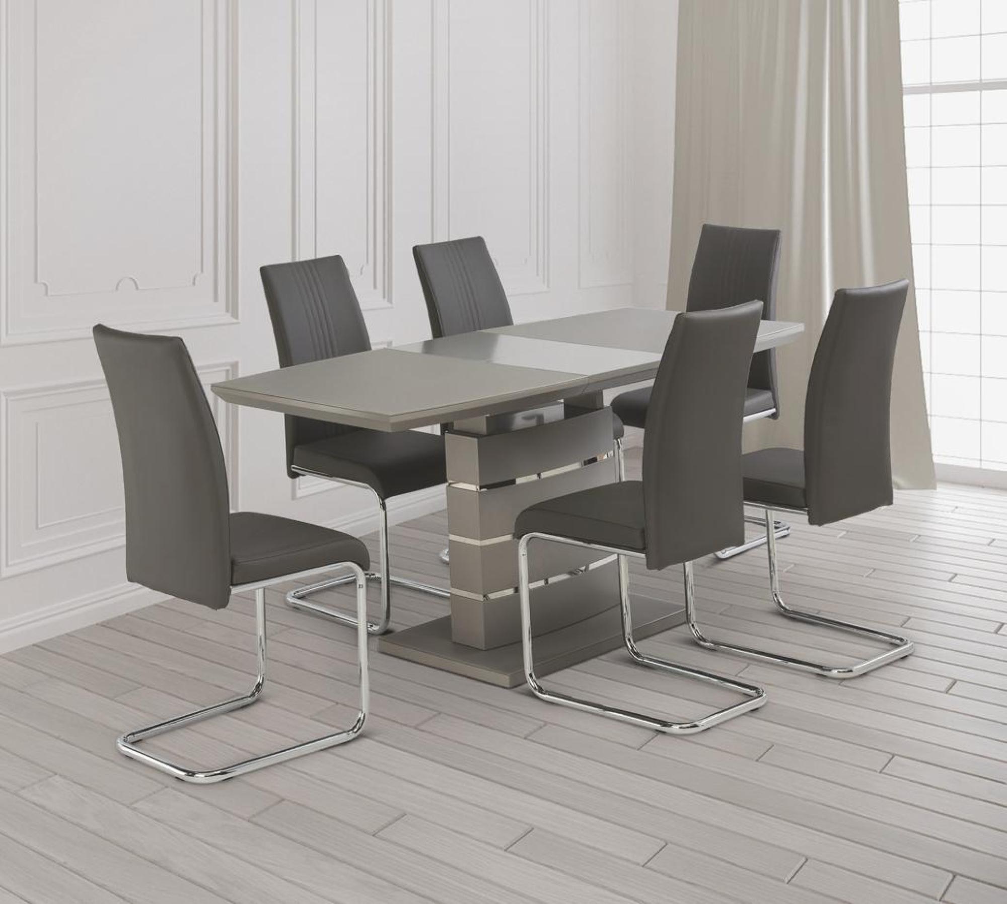 Product photograph of Argenta Matt Grey 6 Seater Extending Dining Table from Choice Furniture Superstore.