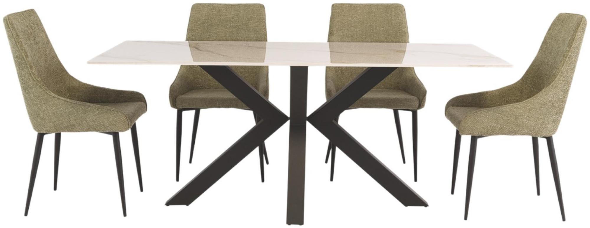 Product photograph of Cora Kass Gold Sintered Stone 6 Seater Dining Table from Choice Furniture Superstore.