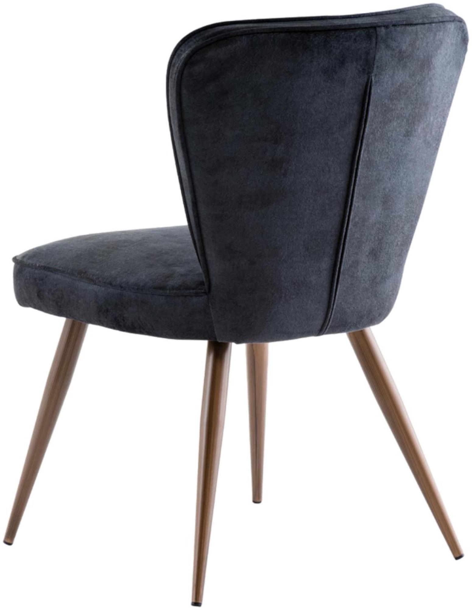 Product photograph of Flavia Black Velvet Fabric Dining Chair Sold In Pairs from Choice Furniture Superstore.